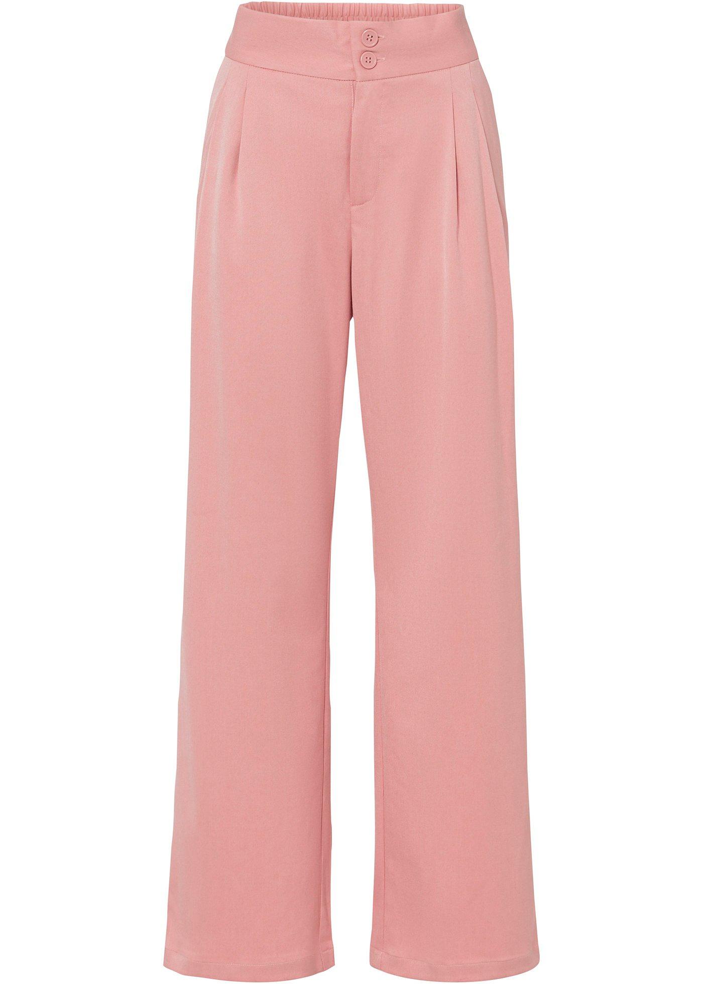 Pantalon palazzo avec large taille et boutons