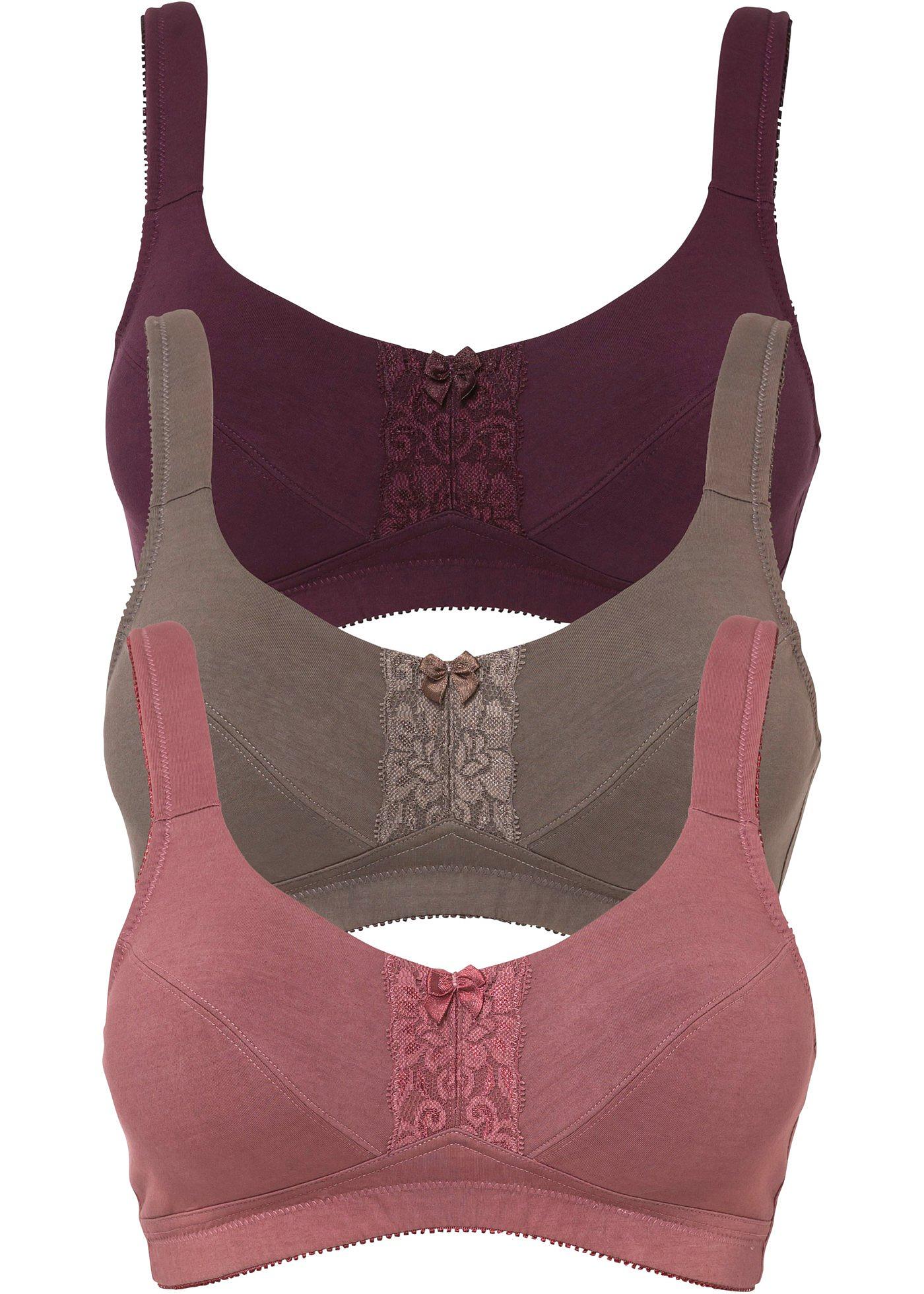 Lot de 3 soutiens-gorge sans armatures en coton bio