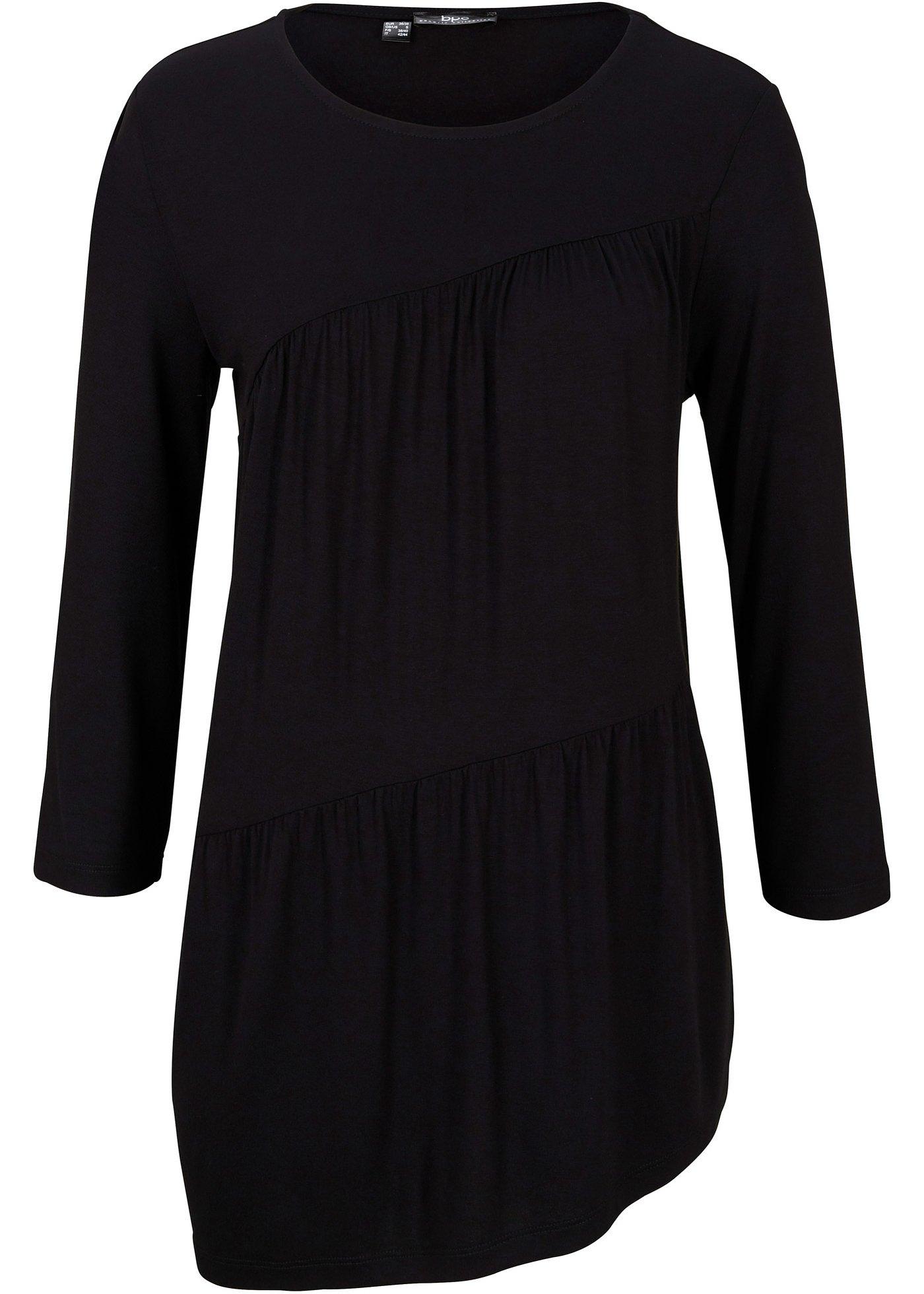 T-shirt à volants en diagonale, manches 3/4