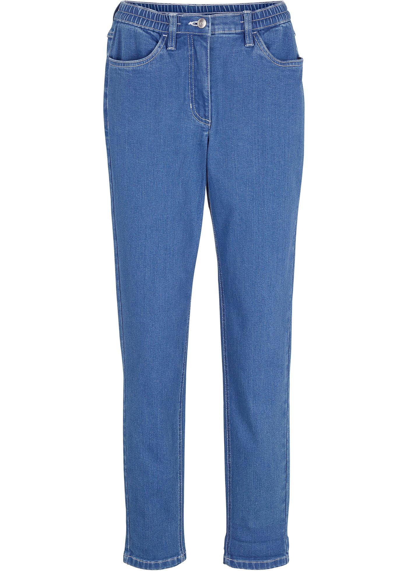 Jean mom avec empiècement taille élastique