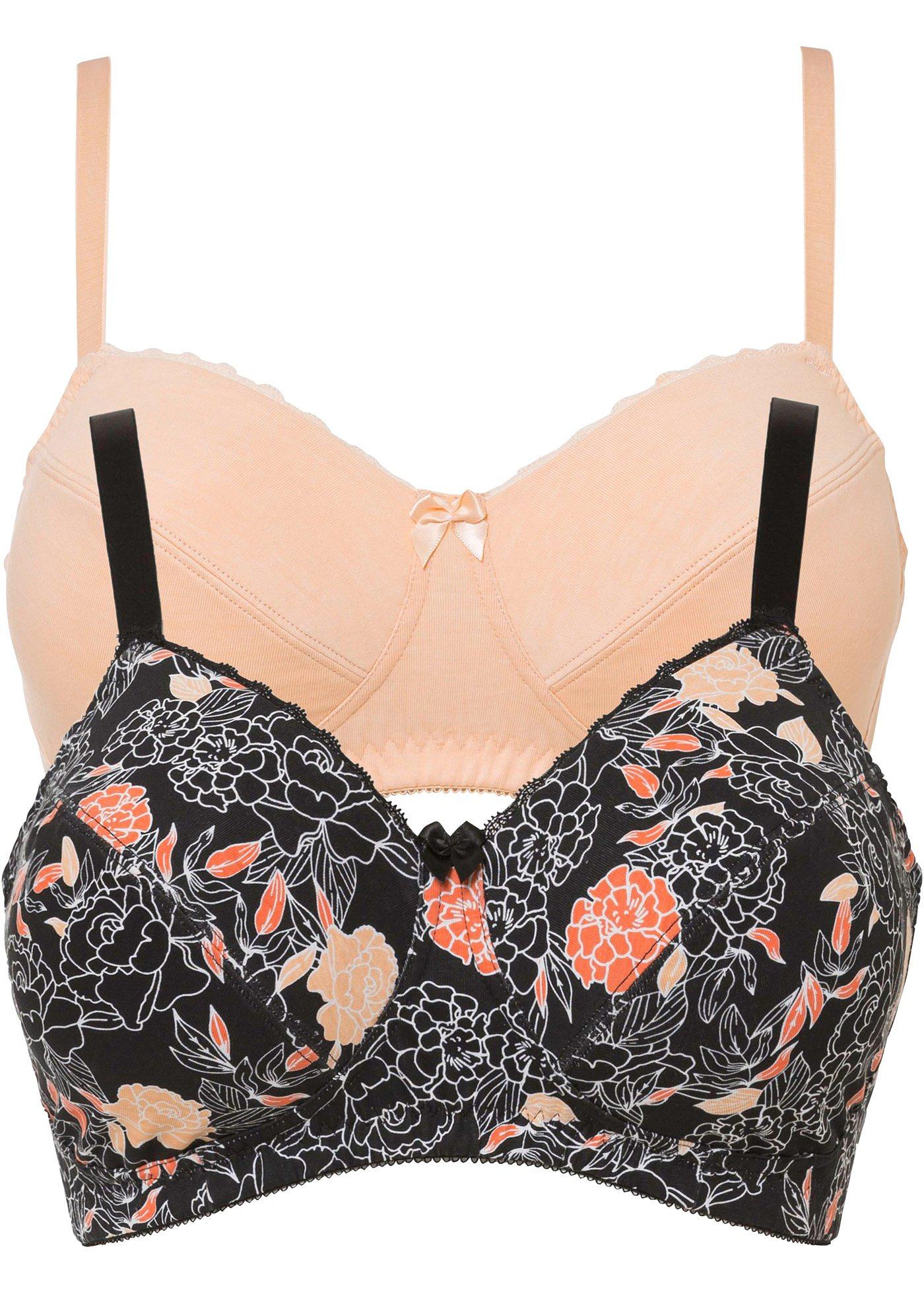 Lot de 2 soutiens-gorge sans armatures en coton bio