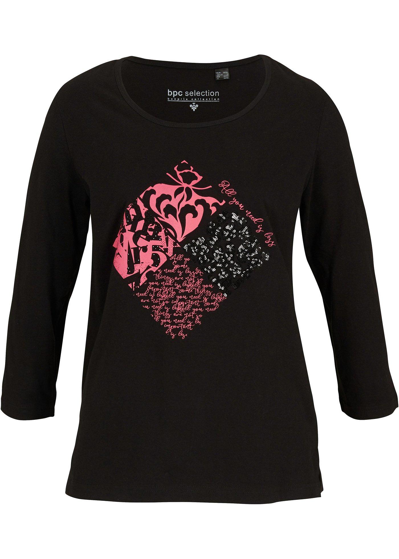 T-shirt à manches 3/4 et imprimé