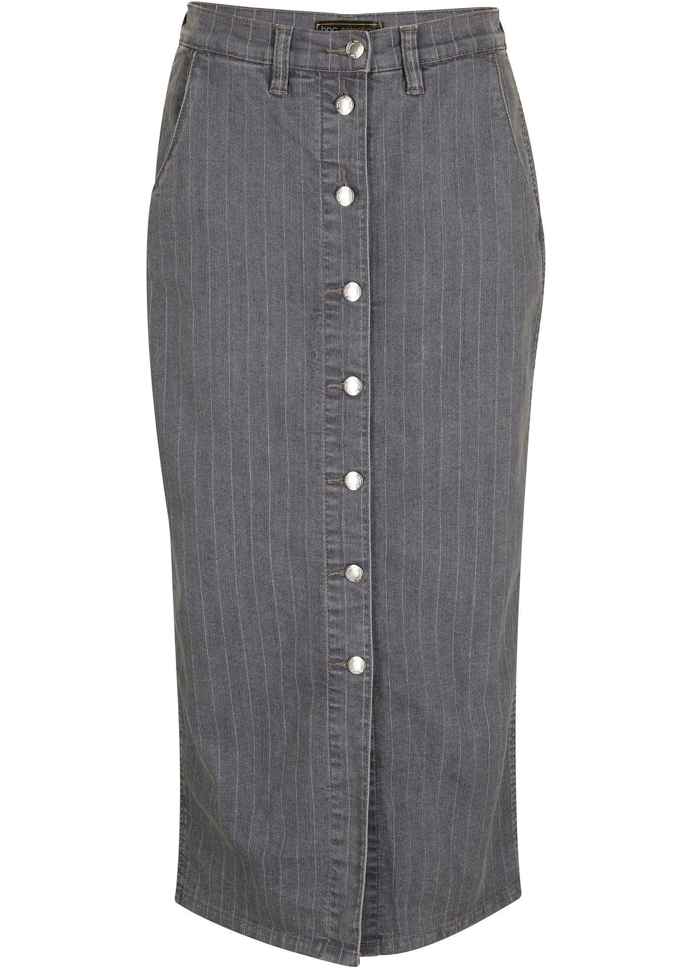 Jupe en jean à fines rayures