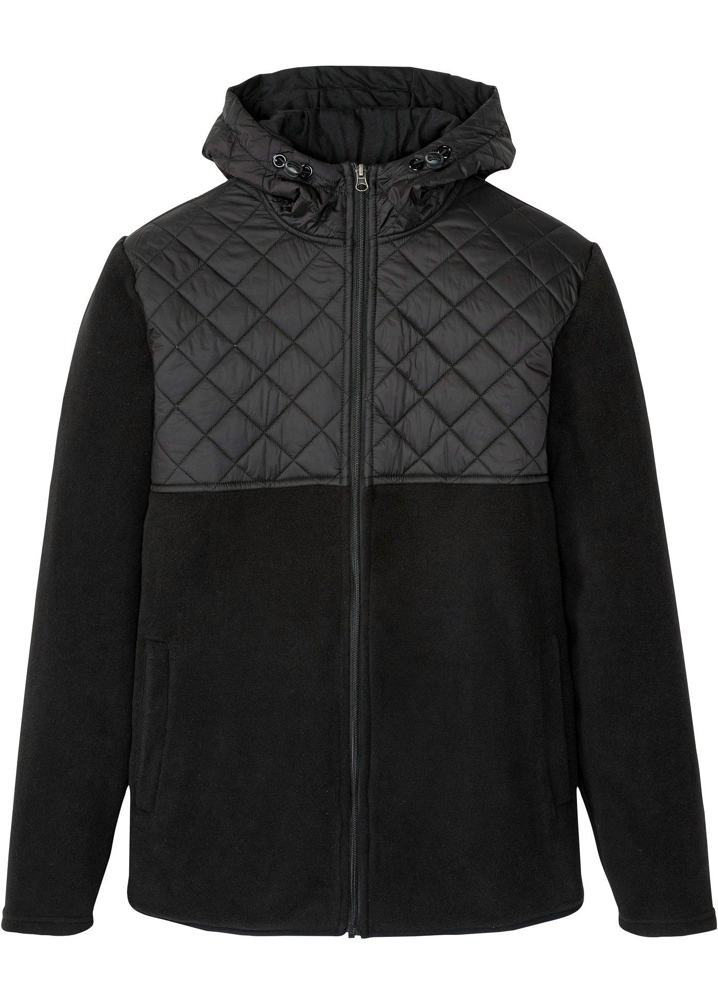 Veste polaire en mélange de matière avec motif matelassé