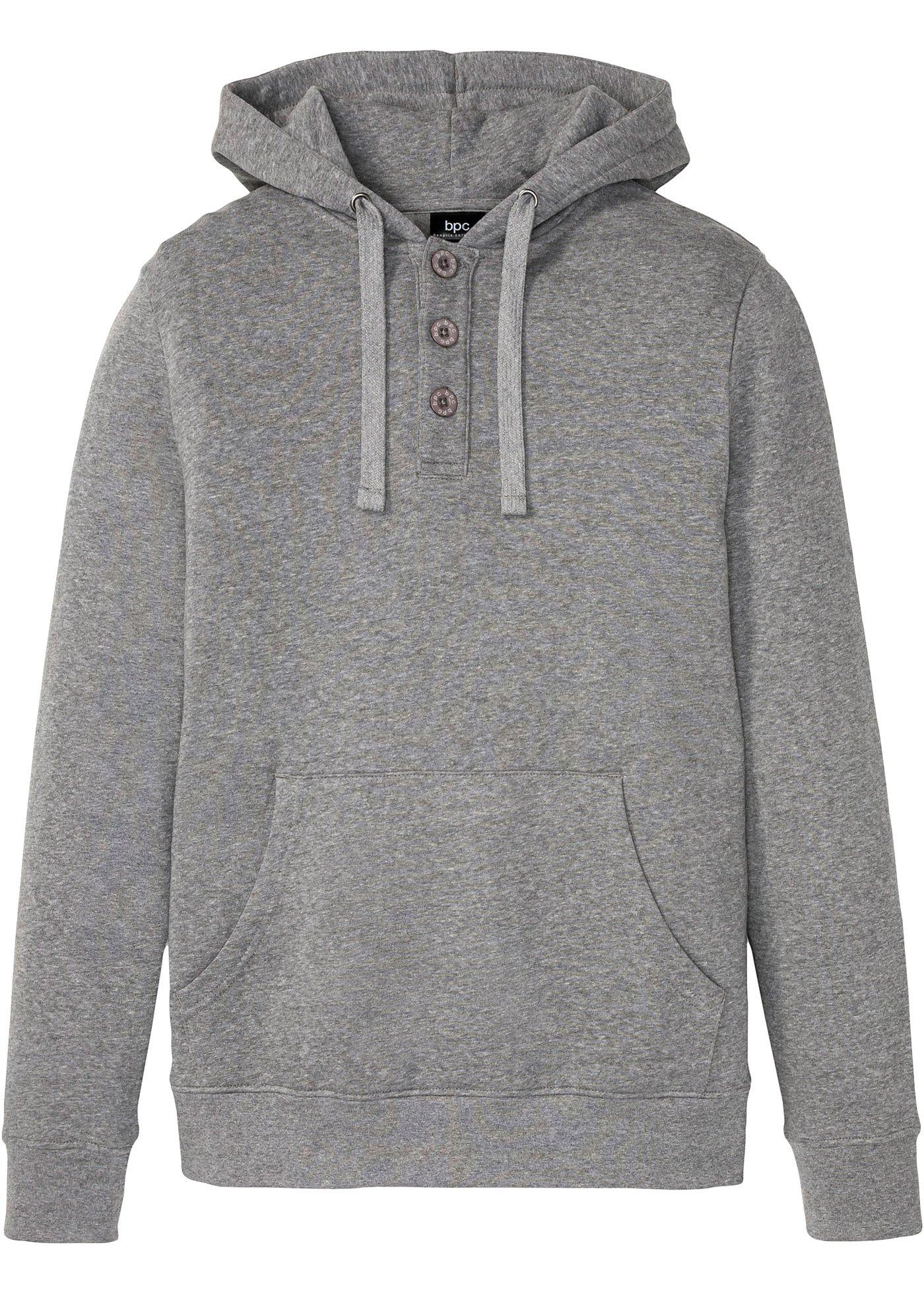 Sweat-shirt à capuche avec patte de boutonnage