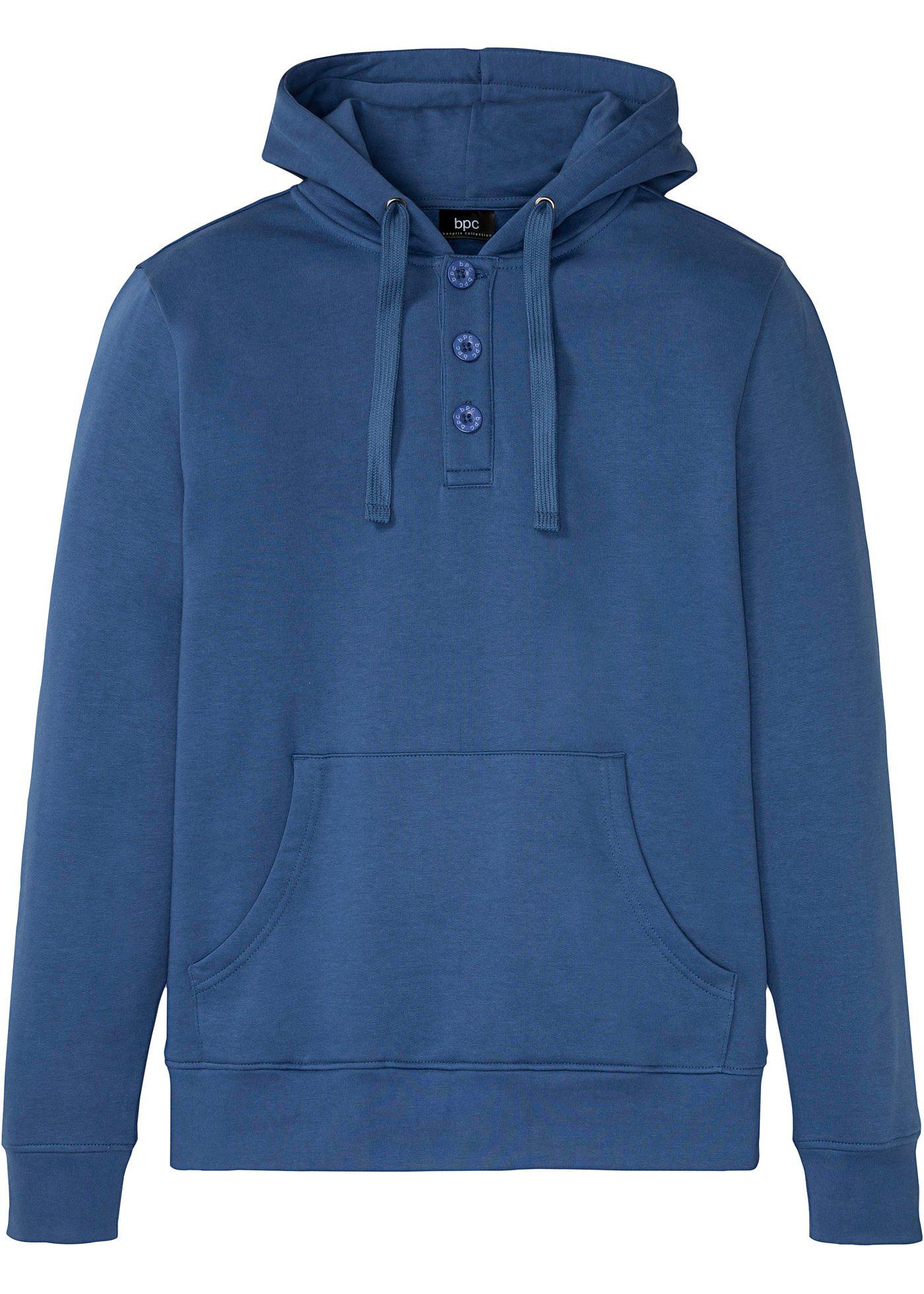 Sweat-shirt à capuche avec patte de boutonnage