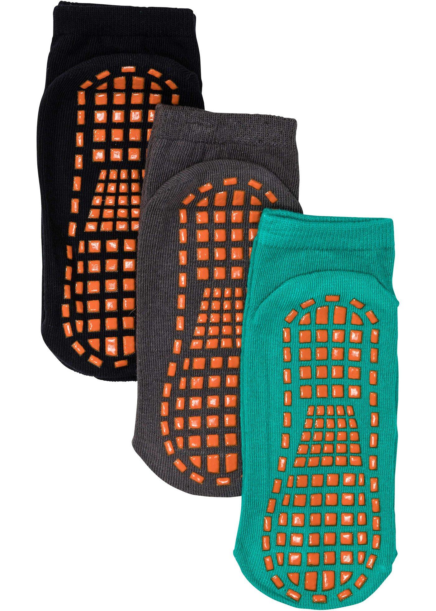 Lot de 3 paires de chaussettes antidérapantes enfant avec coton bio