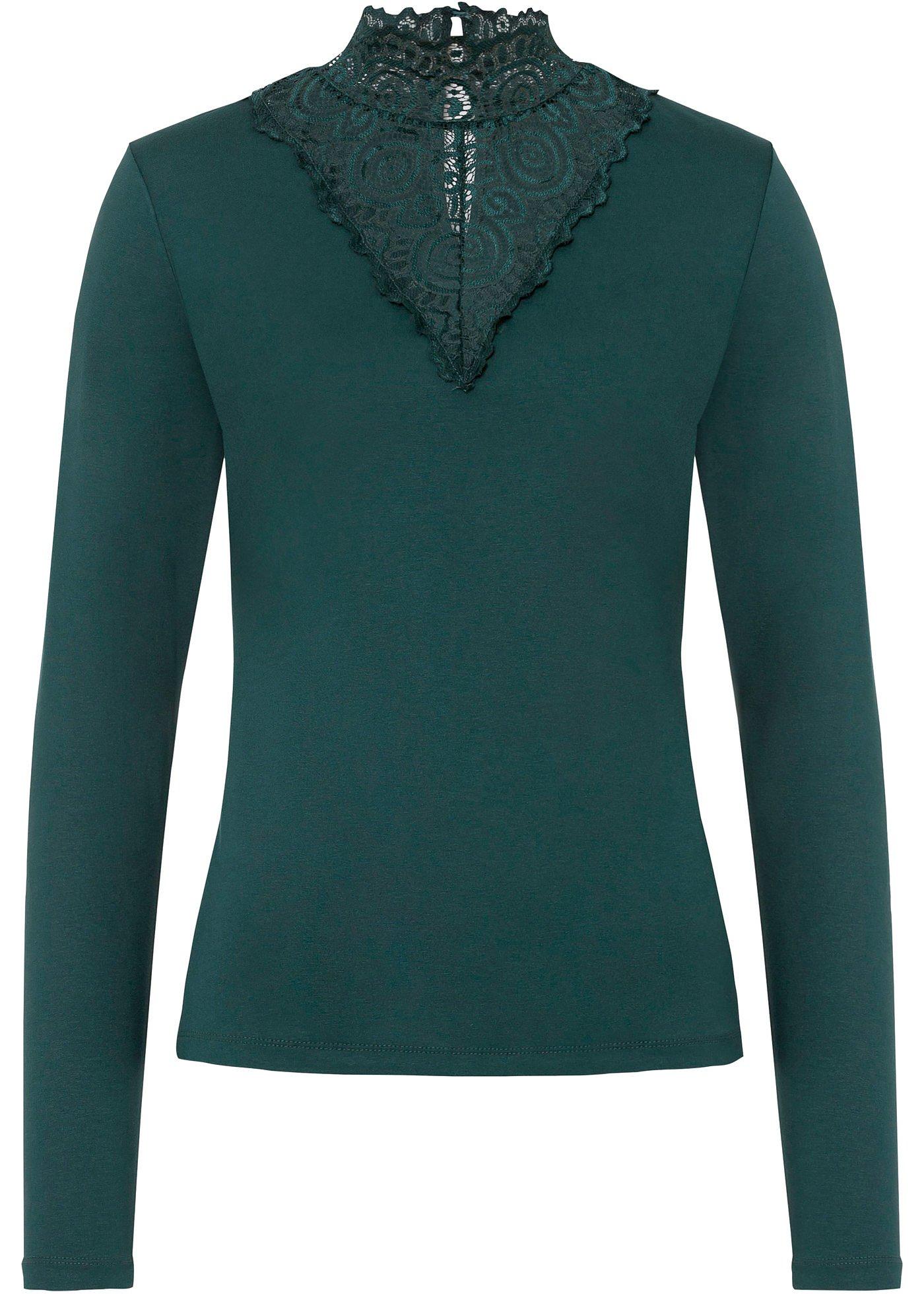 T-shirt manches longues à dentelle