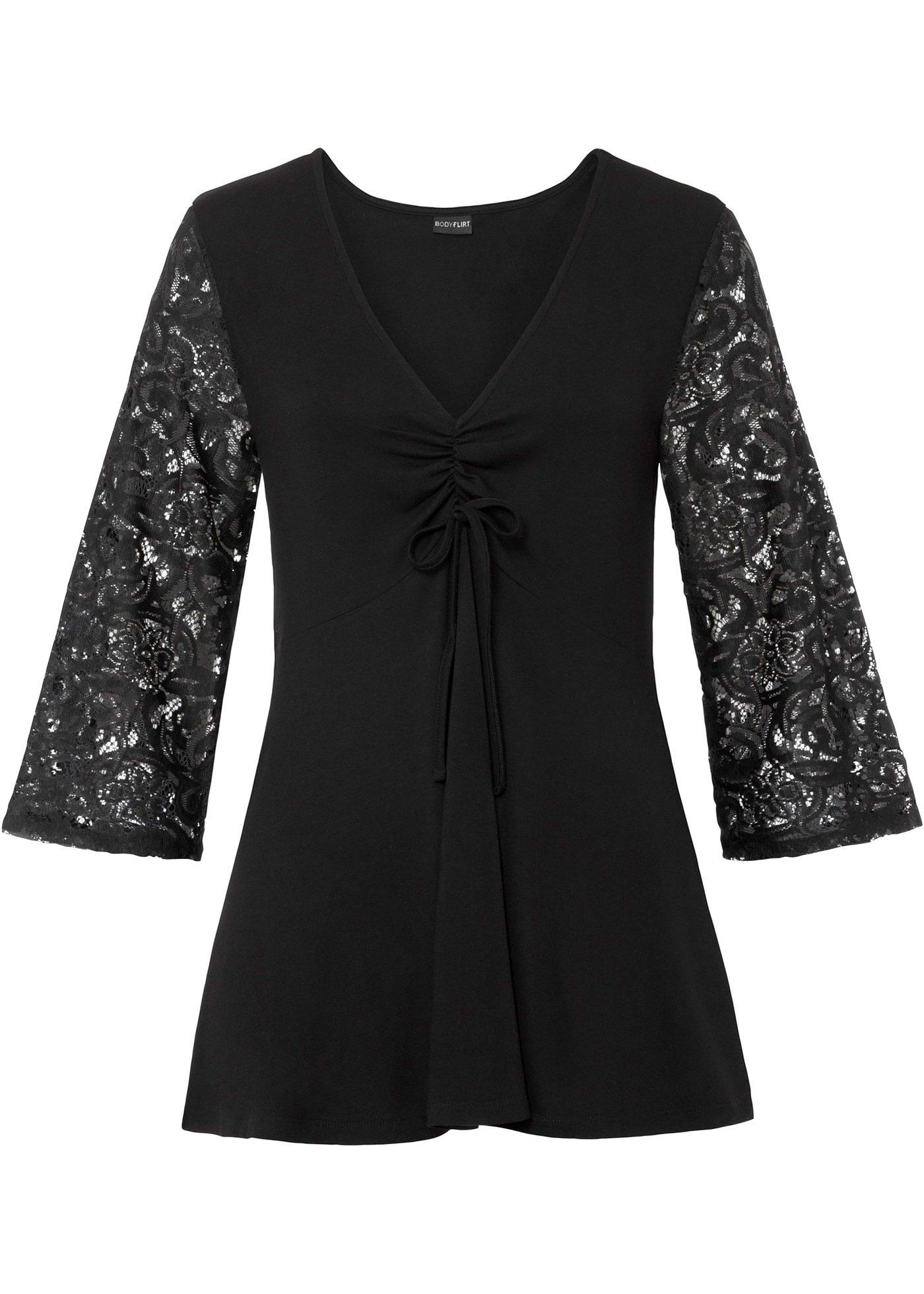 T-shirt avec manches en dentelle