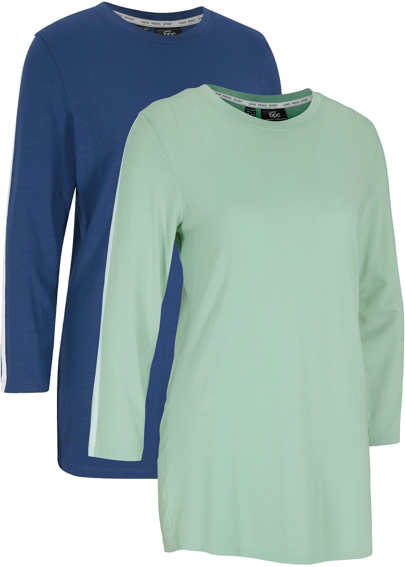 Lot de 2 T-shirts de sport avec TENCEL™ Lyocell, manches 7/8