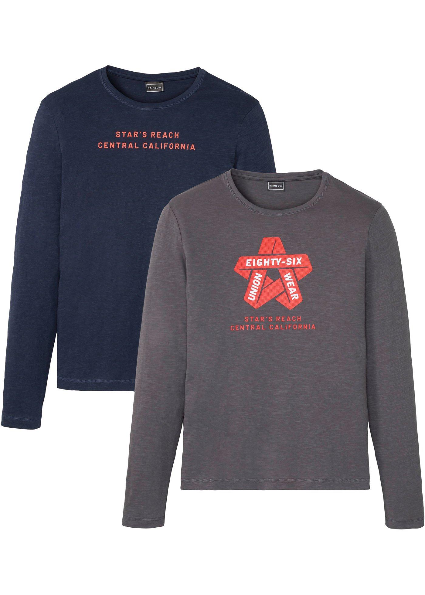 Lot de 2 T-shirts manches longues, Slim Fit