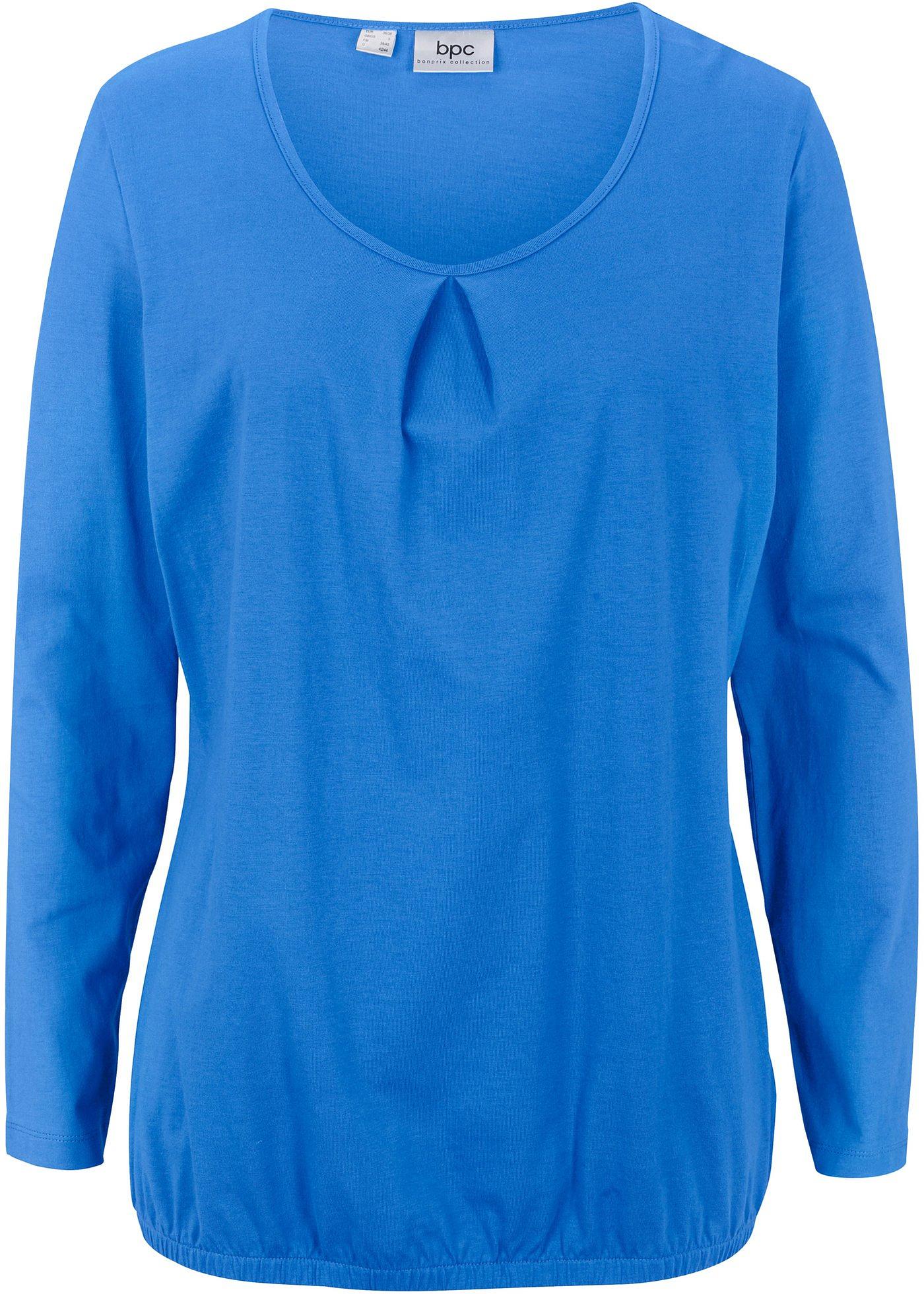 T-shirt coton avec base élastiquée, manches longues