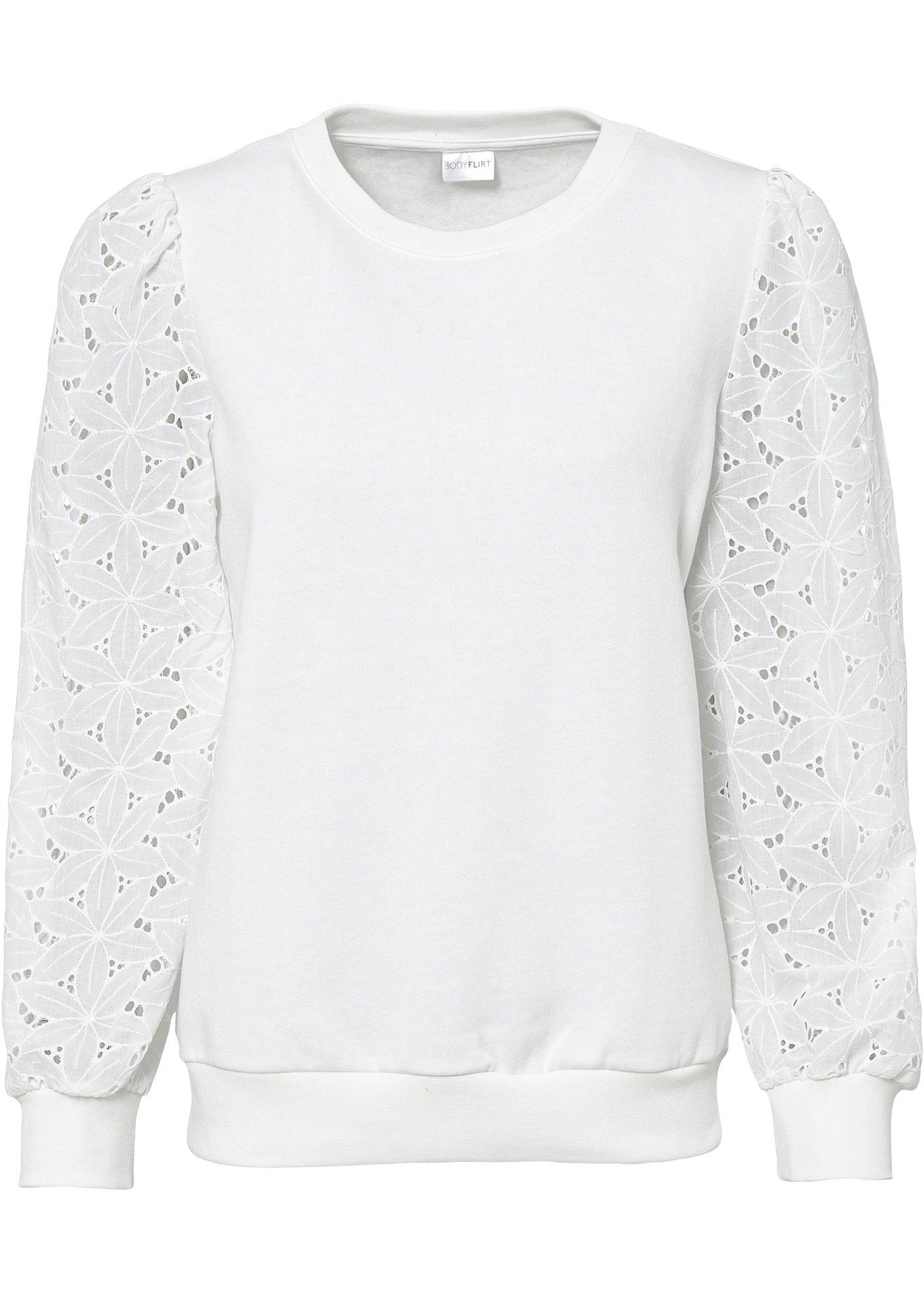 Sweat-shirt à broderie ajourée