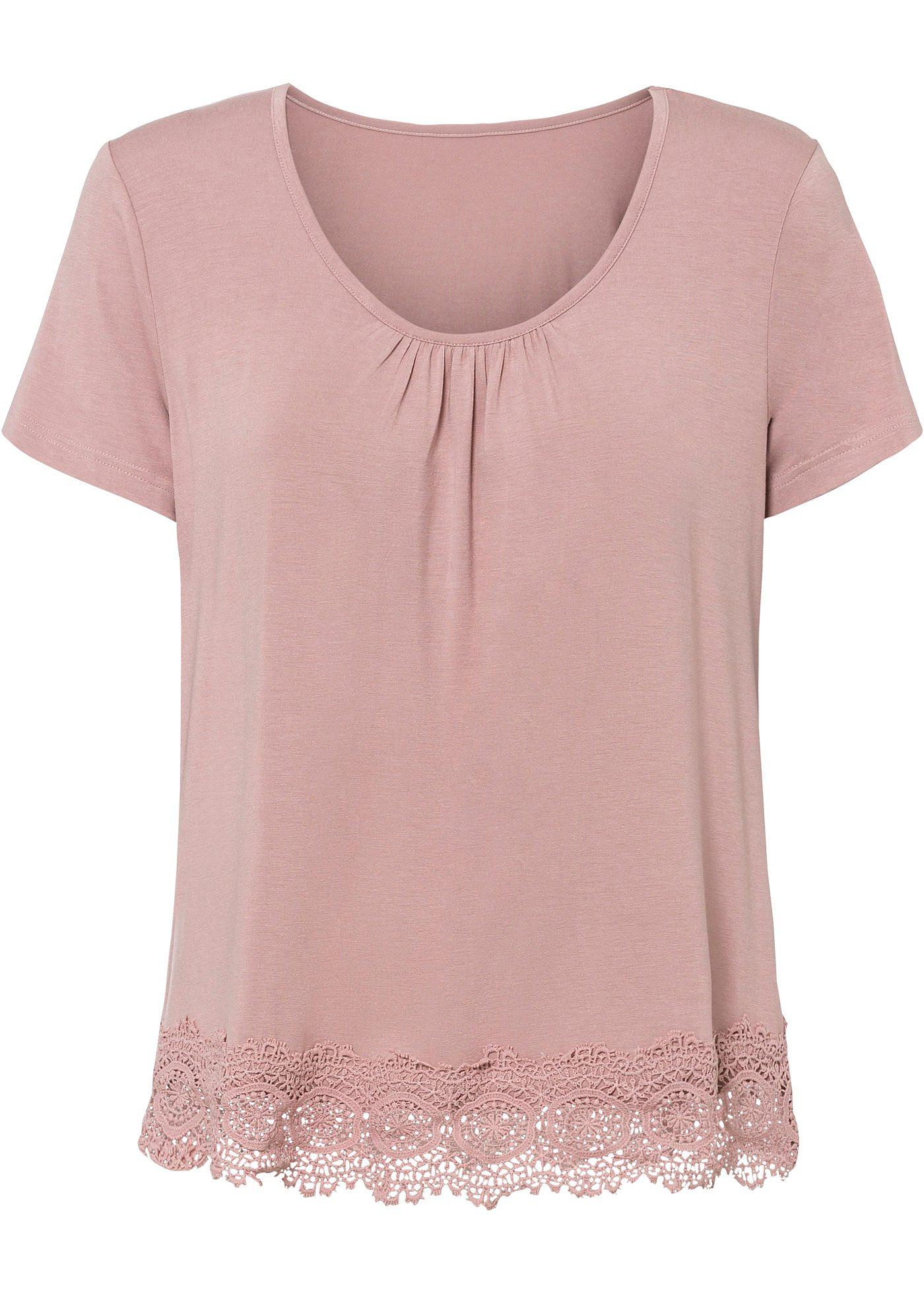 T-shirt à dentelle en viscose durable