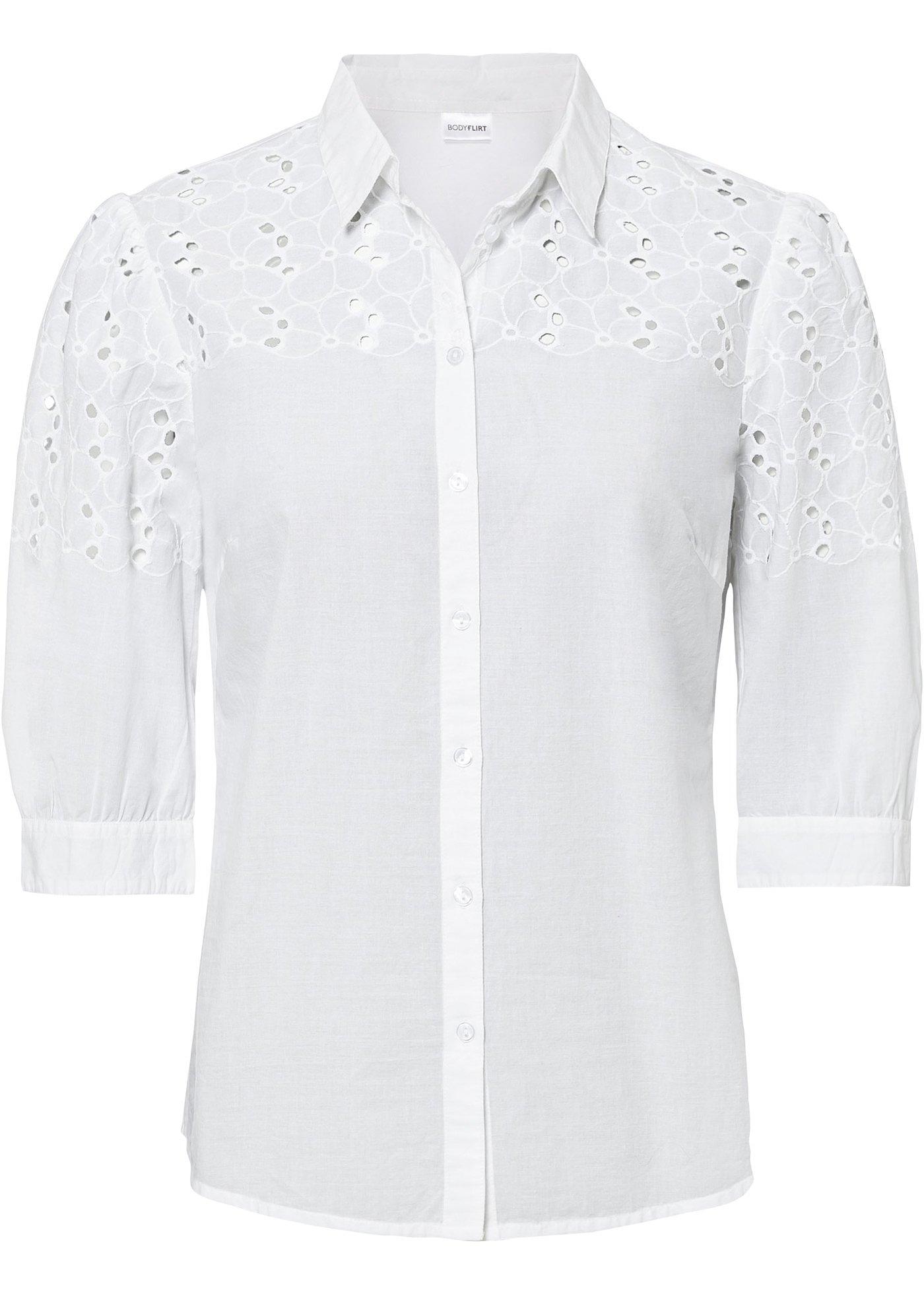Blouse à broderie ajourée