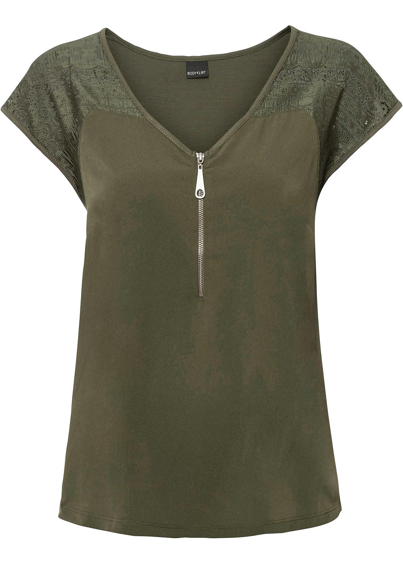 T-shirt à empiècement dentelle