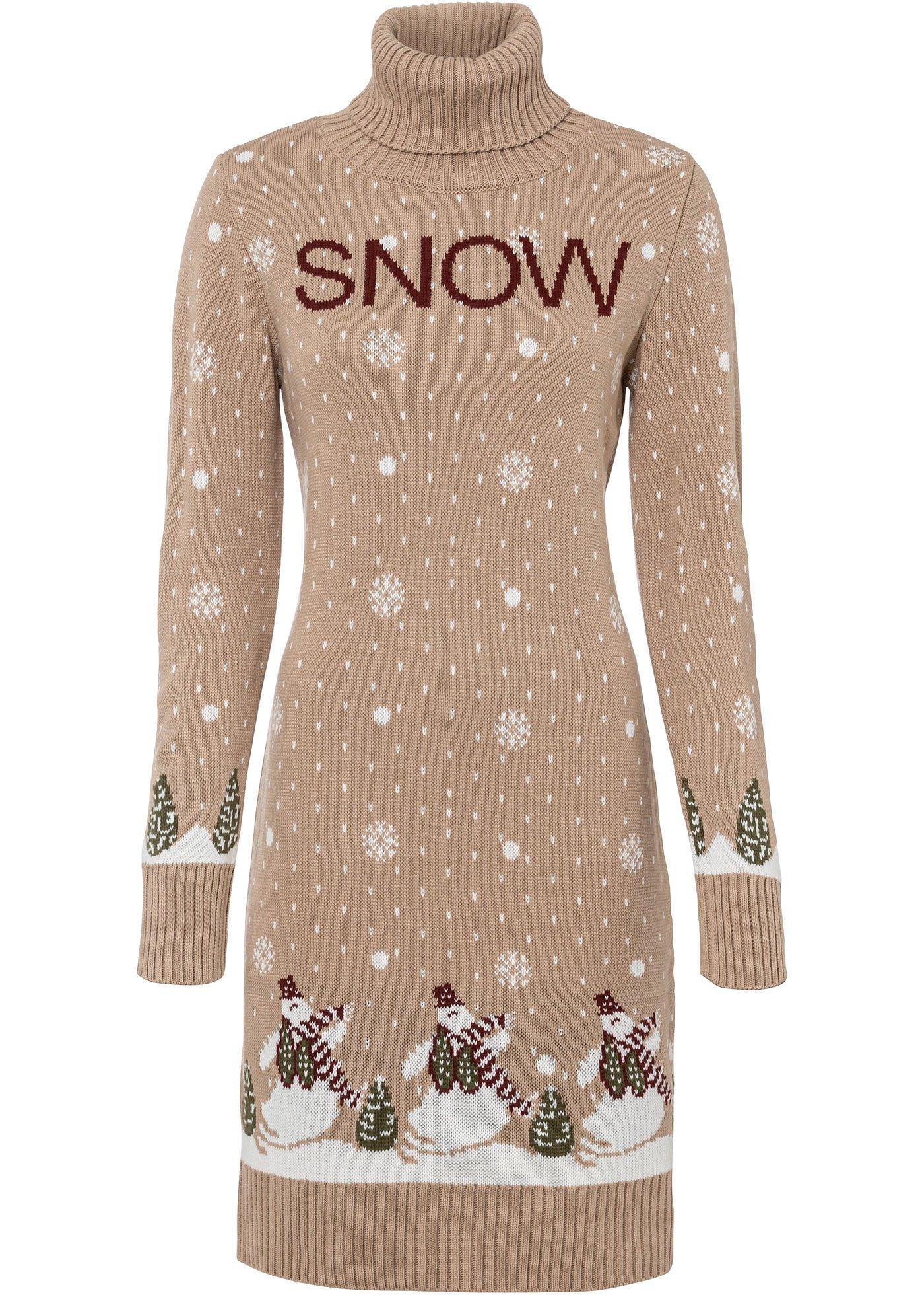 Robe en maille à col roulé