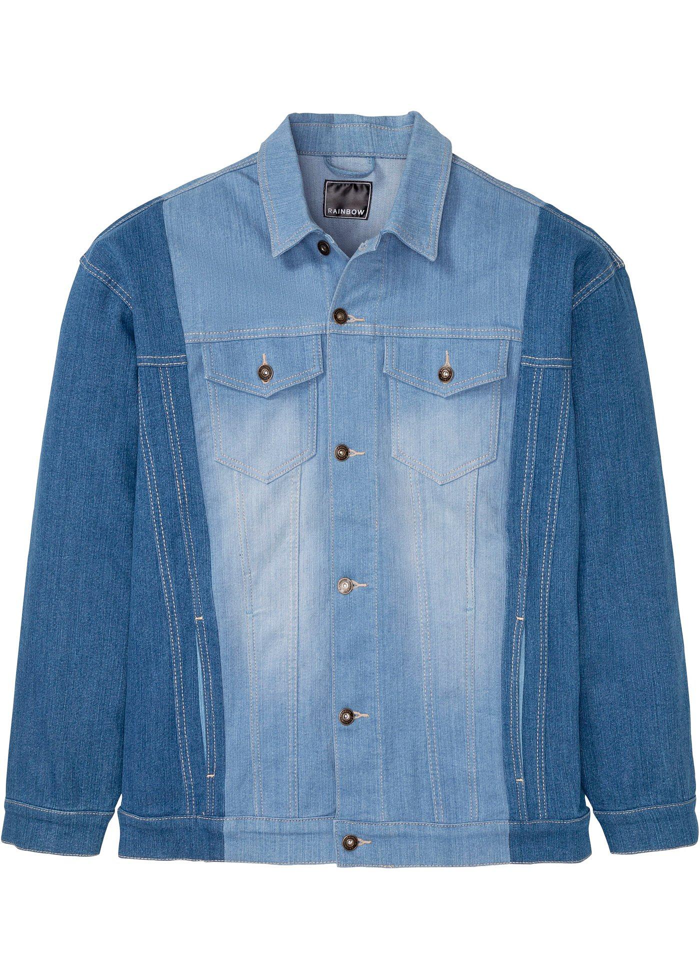 Veste en jean extensible style patchwork, Loose Fit