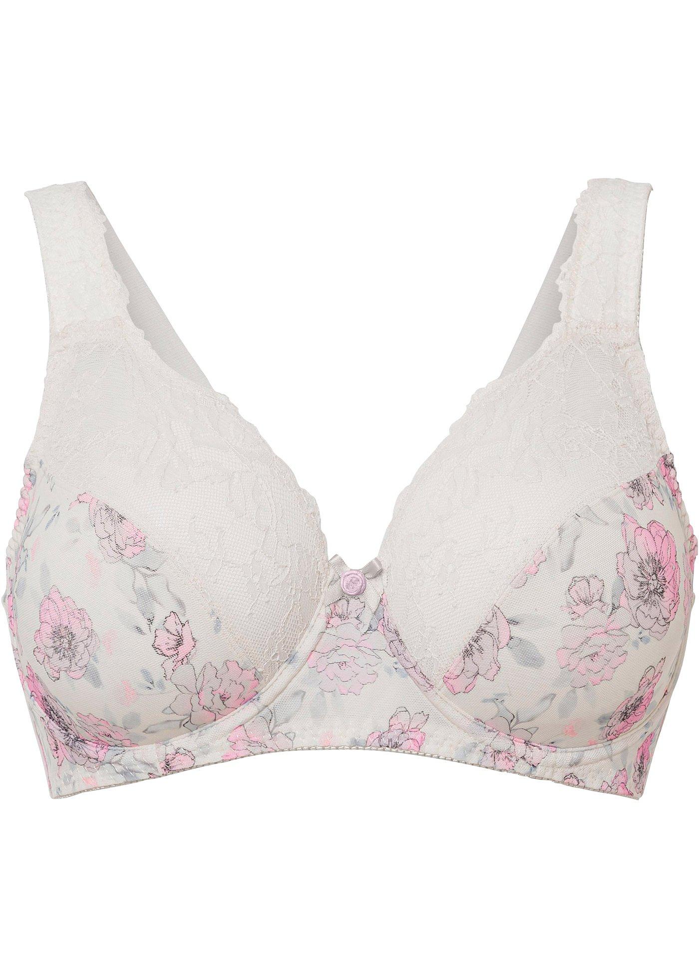 Soutien-gorge minimiseur avec armatures et mesh imprimé délicat