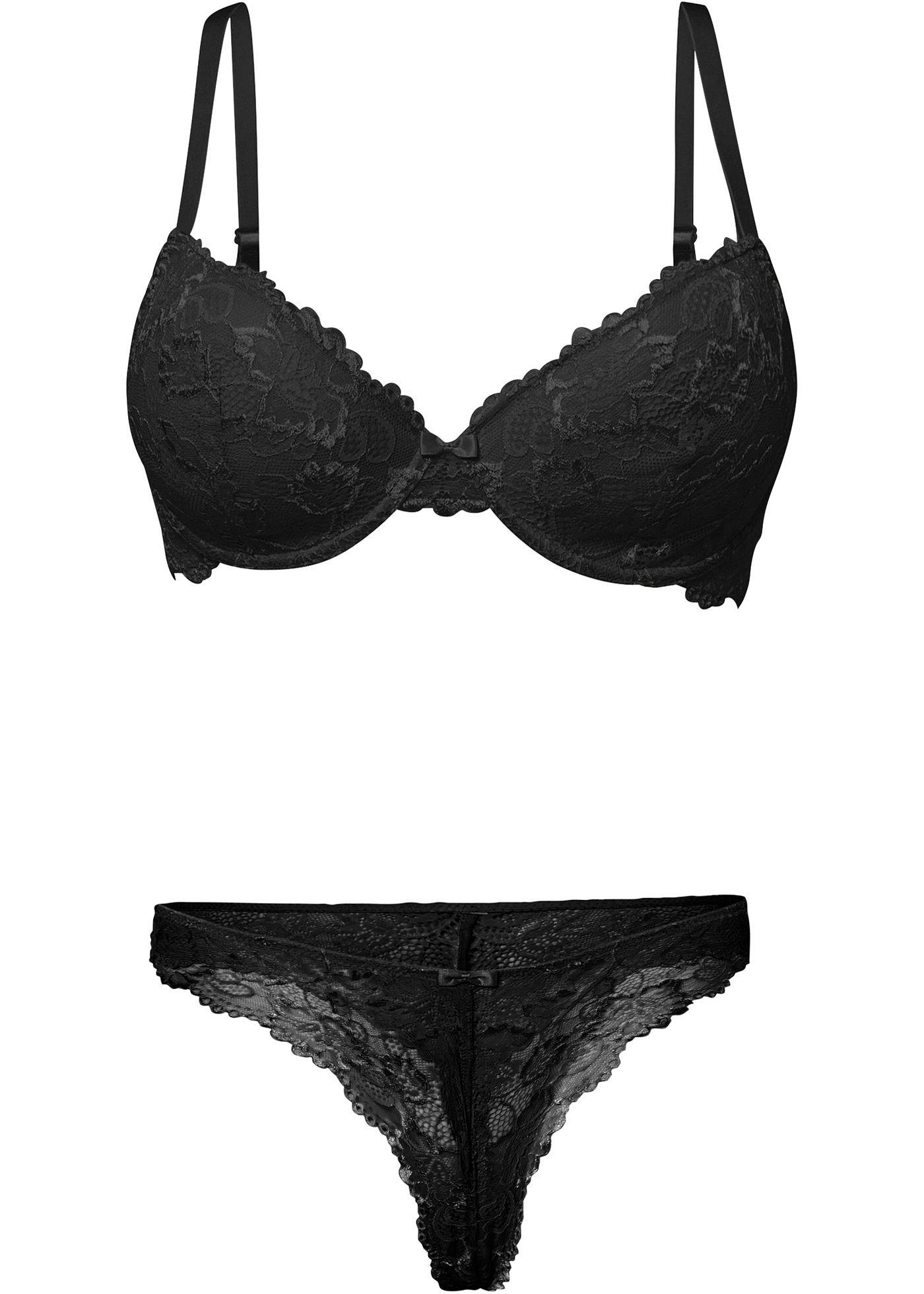 Soutien-gorge à coques + string (Ens. 2 pces.)
