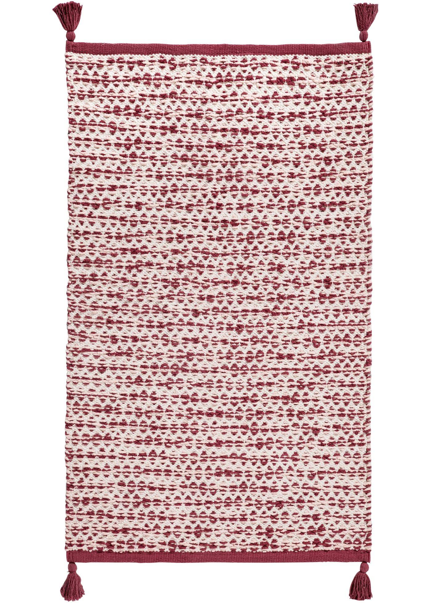 Tapis de salle de bain avec pompons