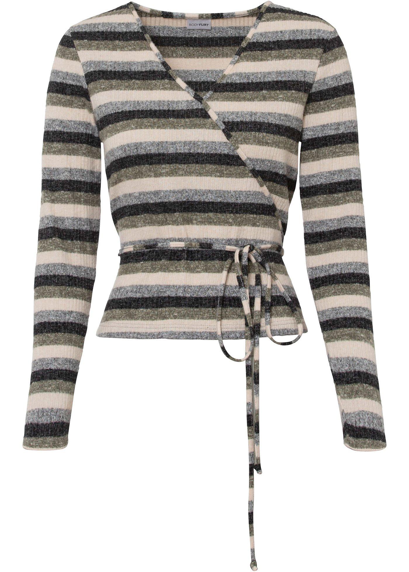 T-shirt côtelé style portefeuille