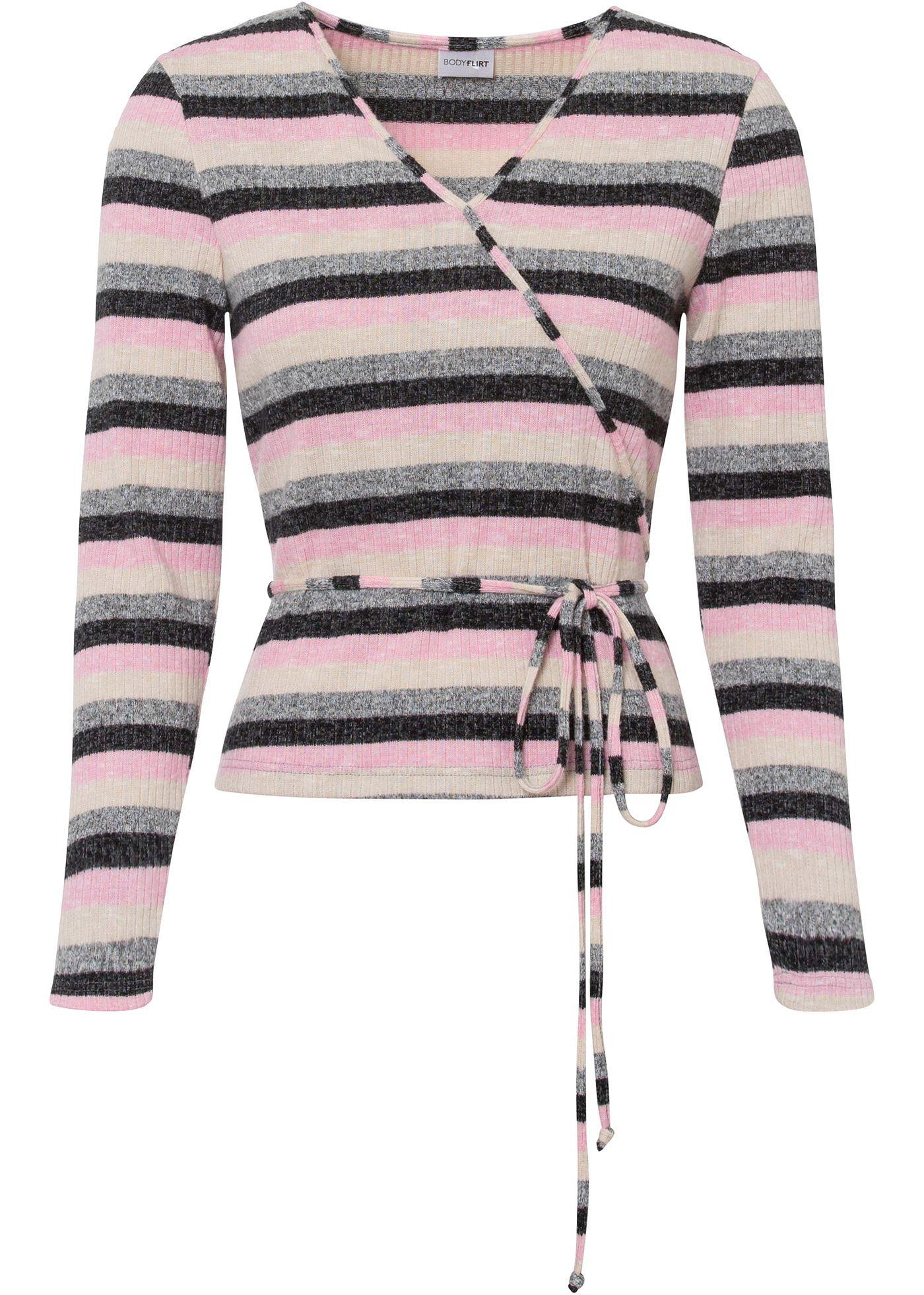 T-shirt côtelé style portefeuille