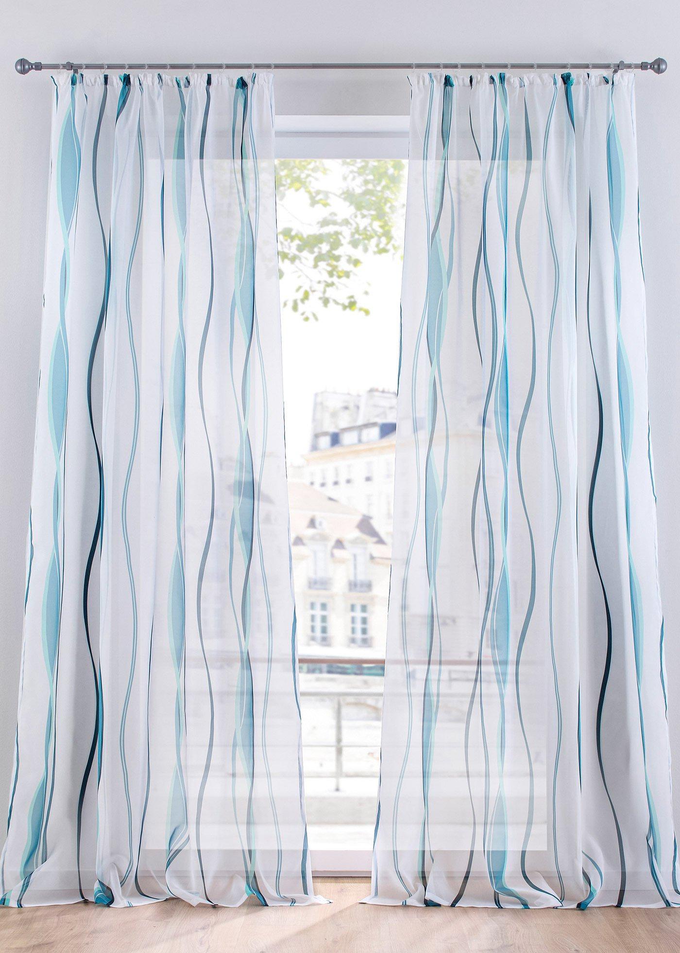 Voilage avec imprimé vague, (1 pce.)