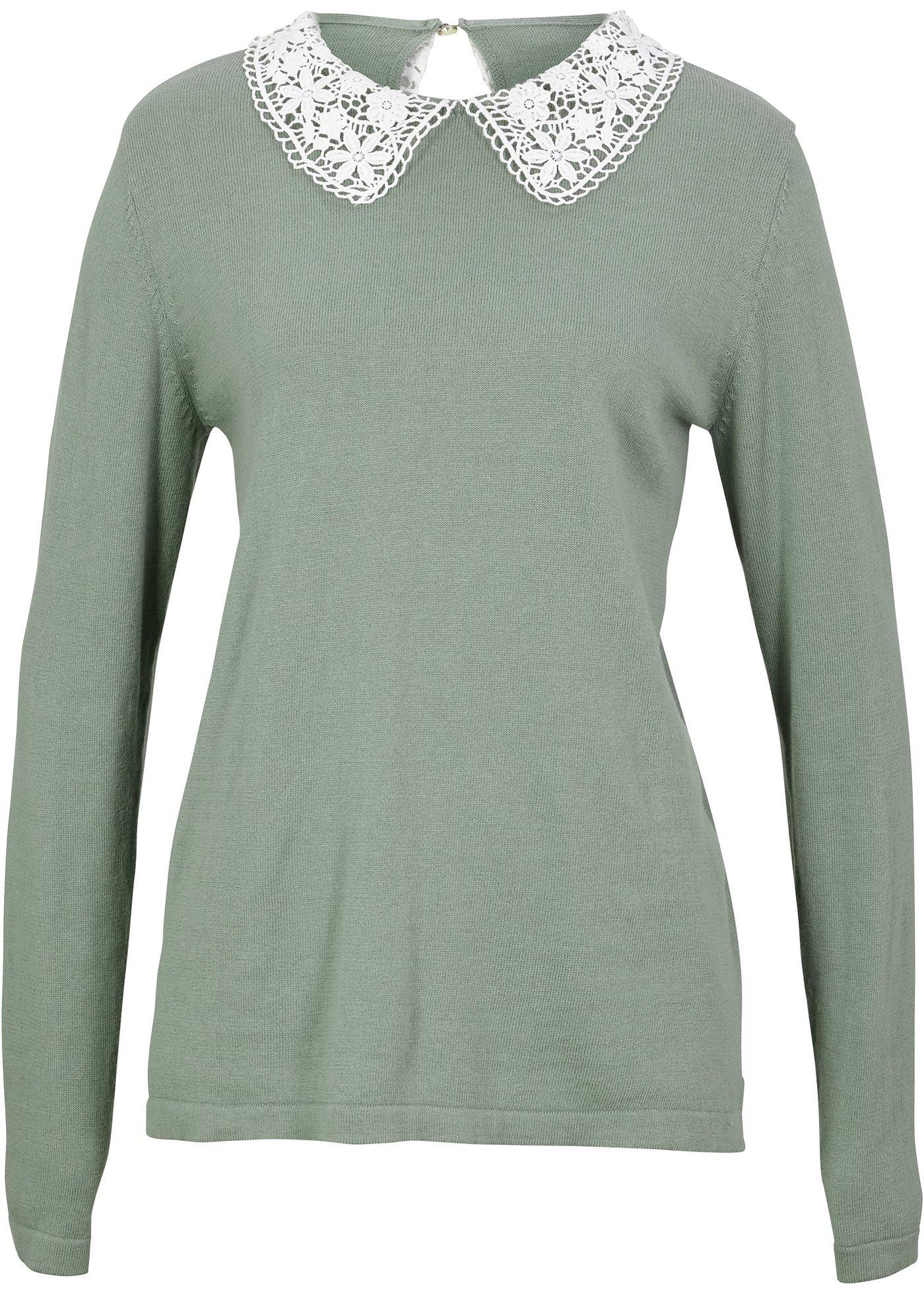 Pull à teneur en soie avec col chemisier