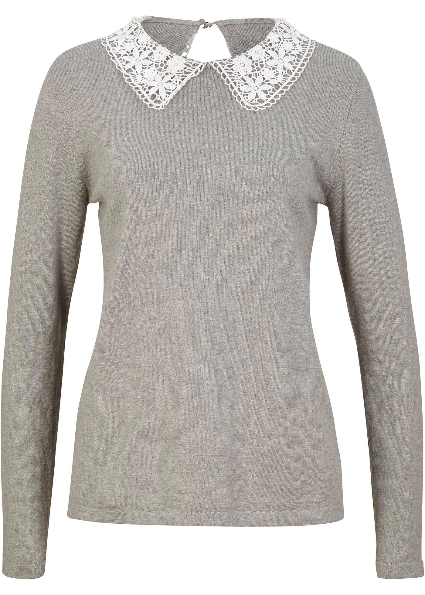 Pull à teneur en soie avec col chemisier