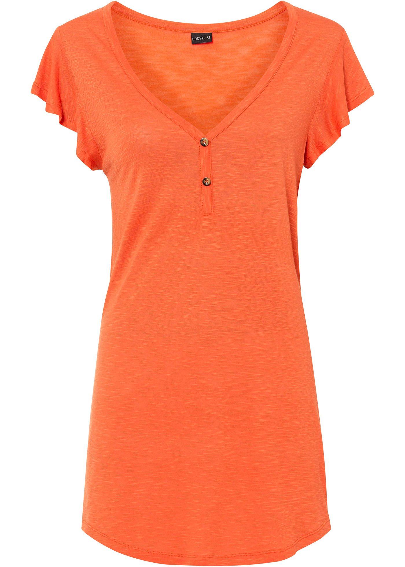 T-shirt long avec boutons