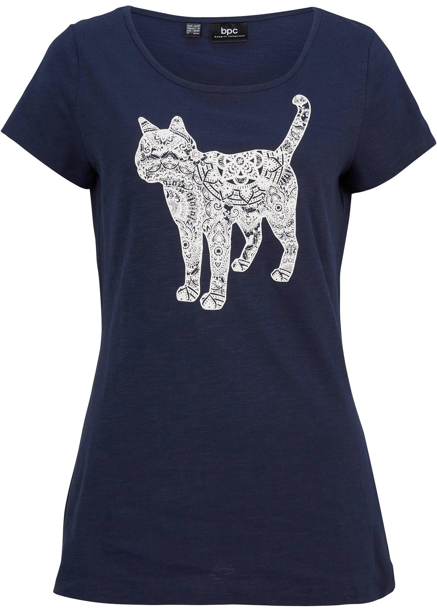 T-shirt coton fil flammé, manches courtes