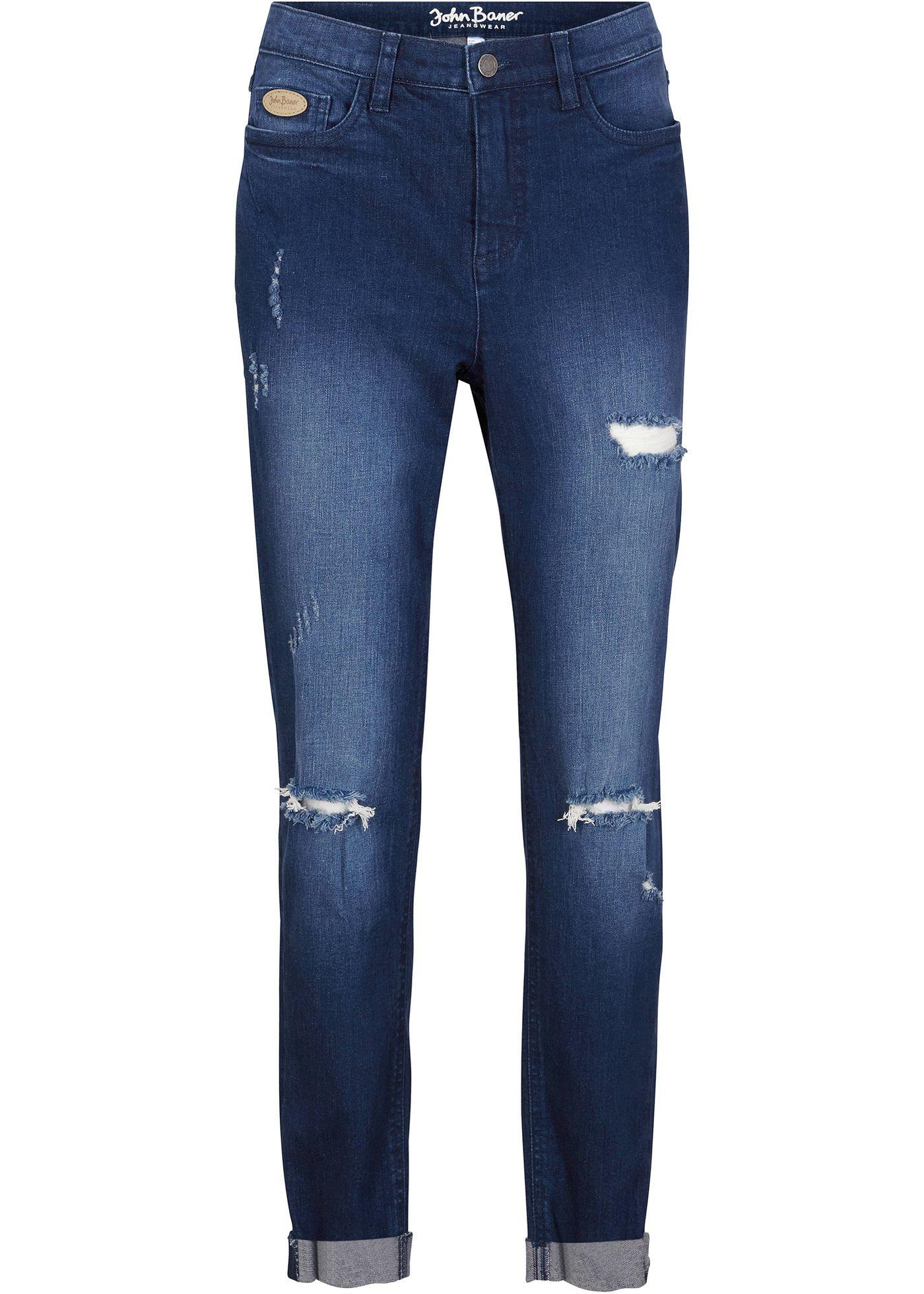 Jean Boyfriend avec élasthanne, destroyed