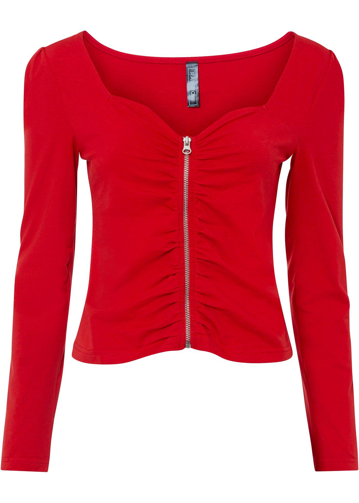 T-shirt raccourci avec zip en coton bio