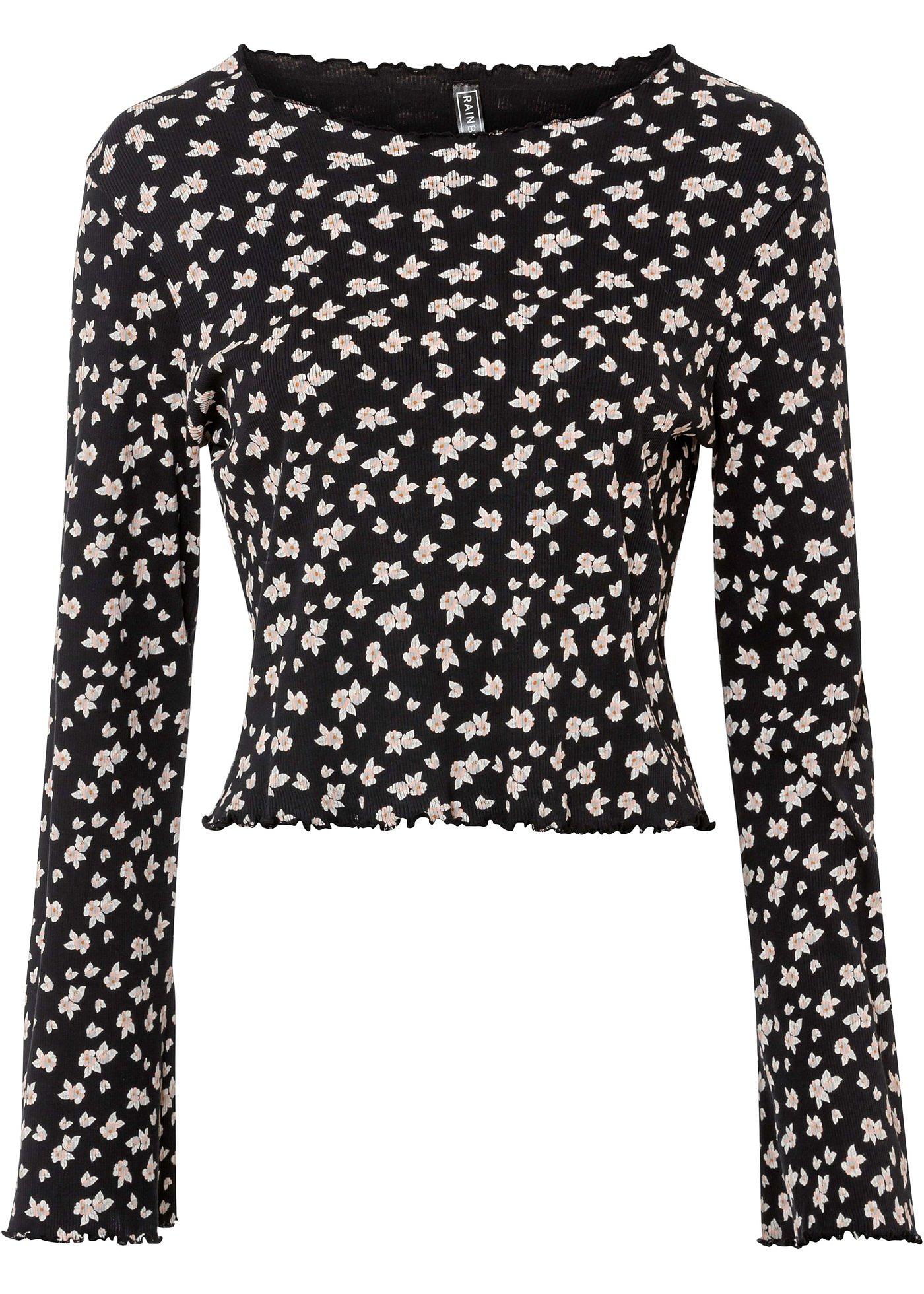 T-shirt côtelé raccourci