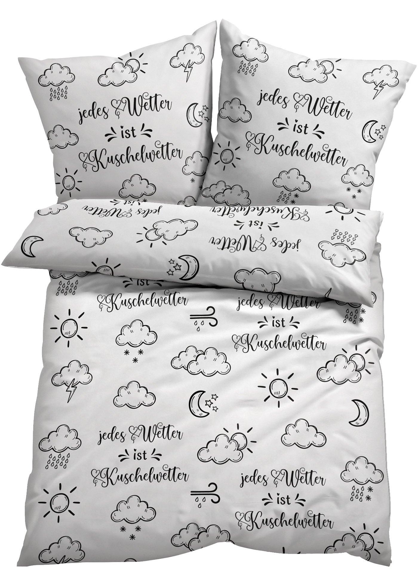 Linge de lit avec nuages