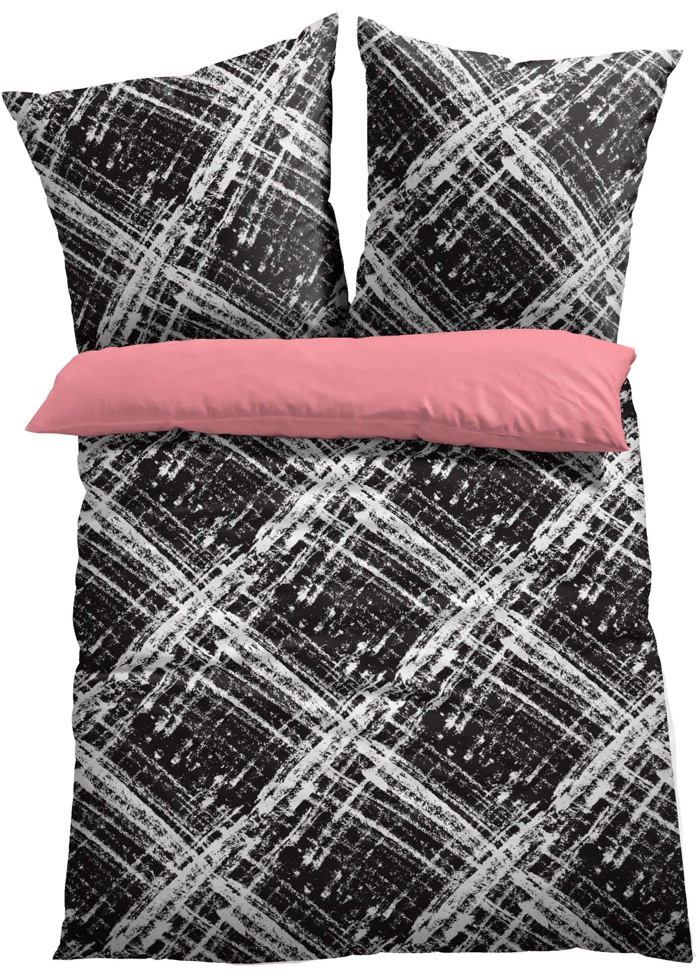 Linge de lit réversible à carreaux