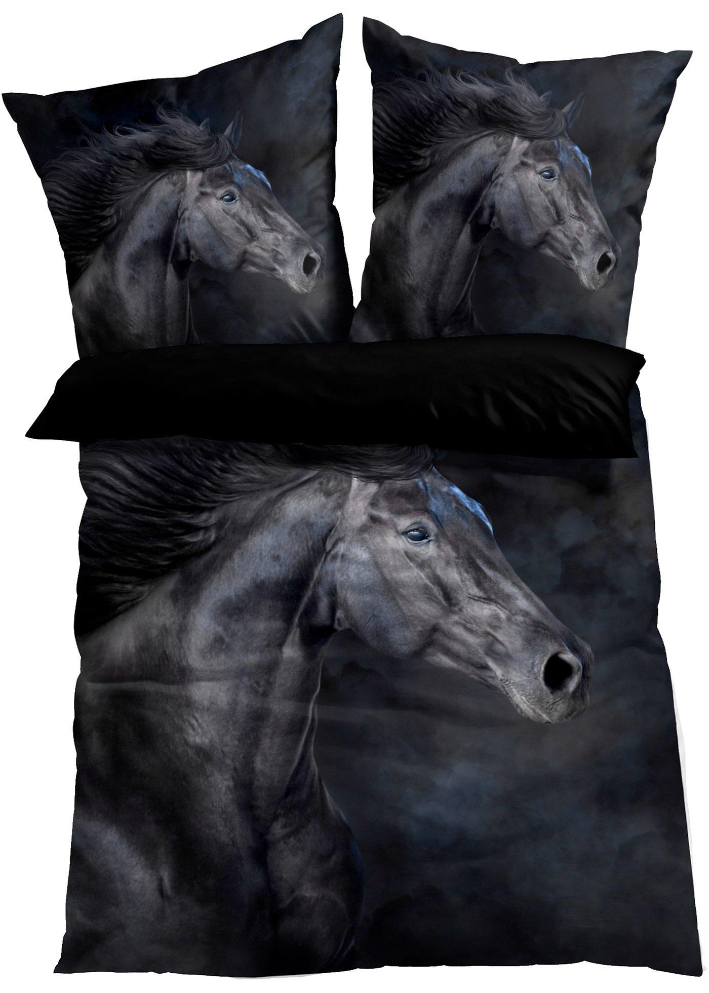 Linge de lit réversible motif cheval