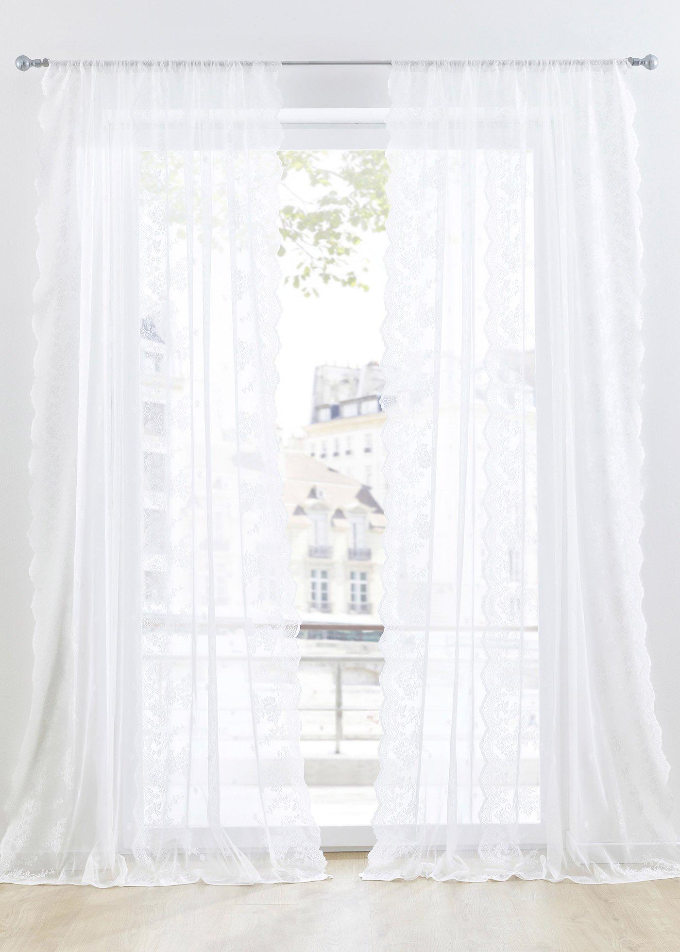 Voilage à broderie florale (1 pce.)