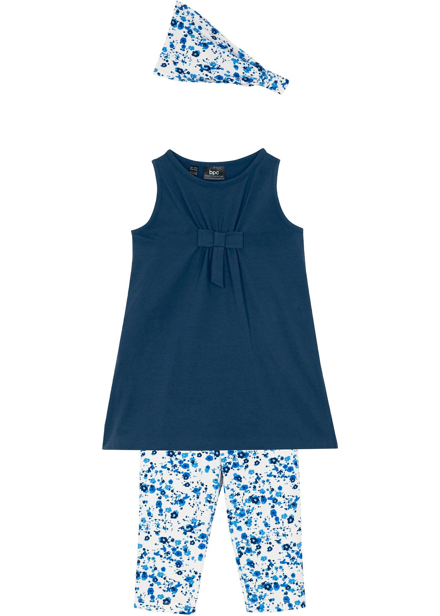 Robe fille + legging 3/4 + bandeau de cheveux (Ens. 3 pces.)