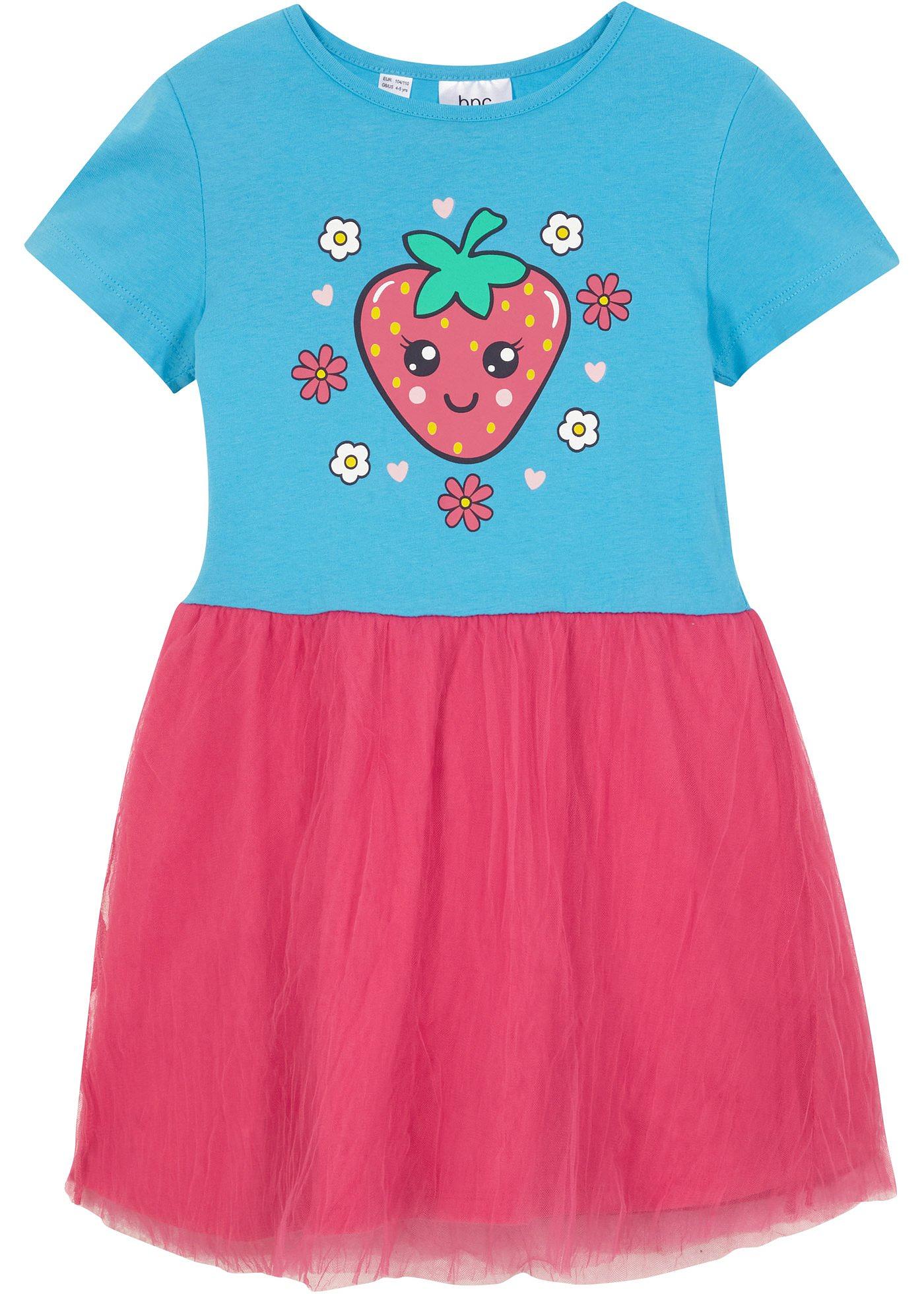 Robe en jersey fille avec jupe en tulle