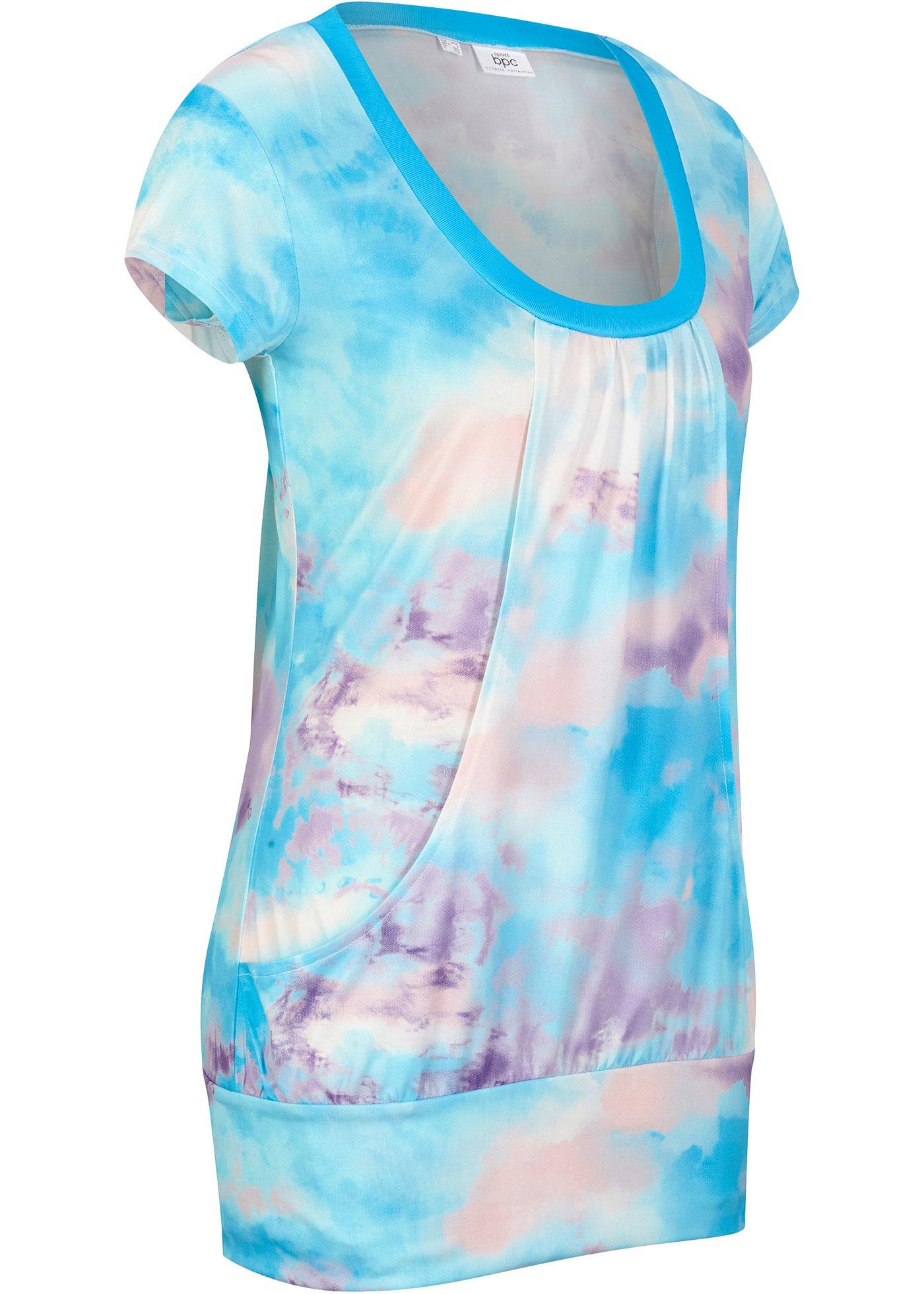 T-shirt long de sport extensible, manches courtes