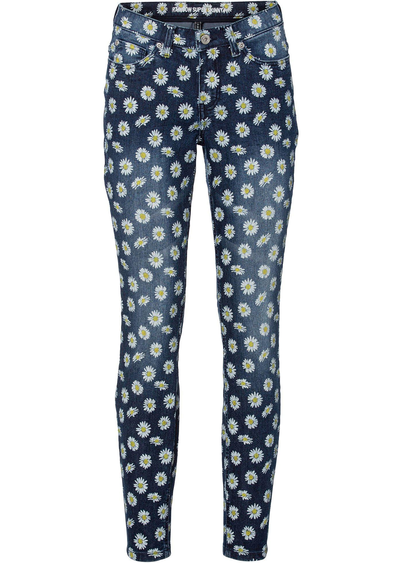 Jean Skinny à imprimé pâquerettes