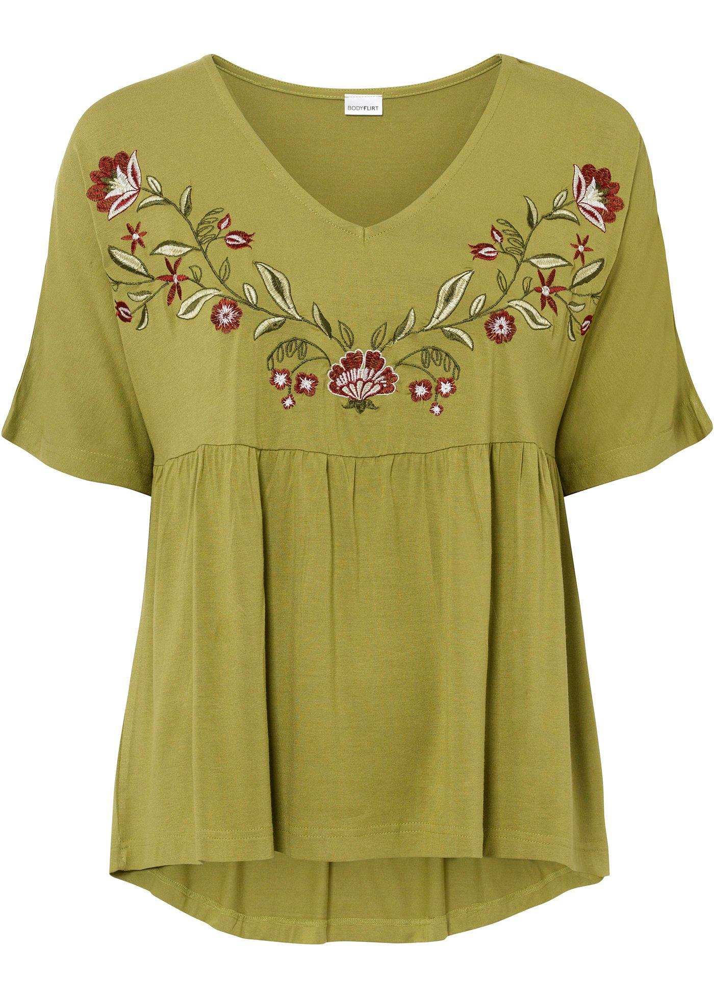 T-shirt court-long avec broderie