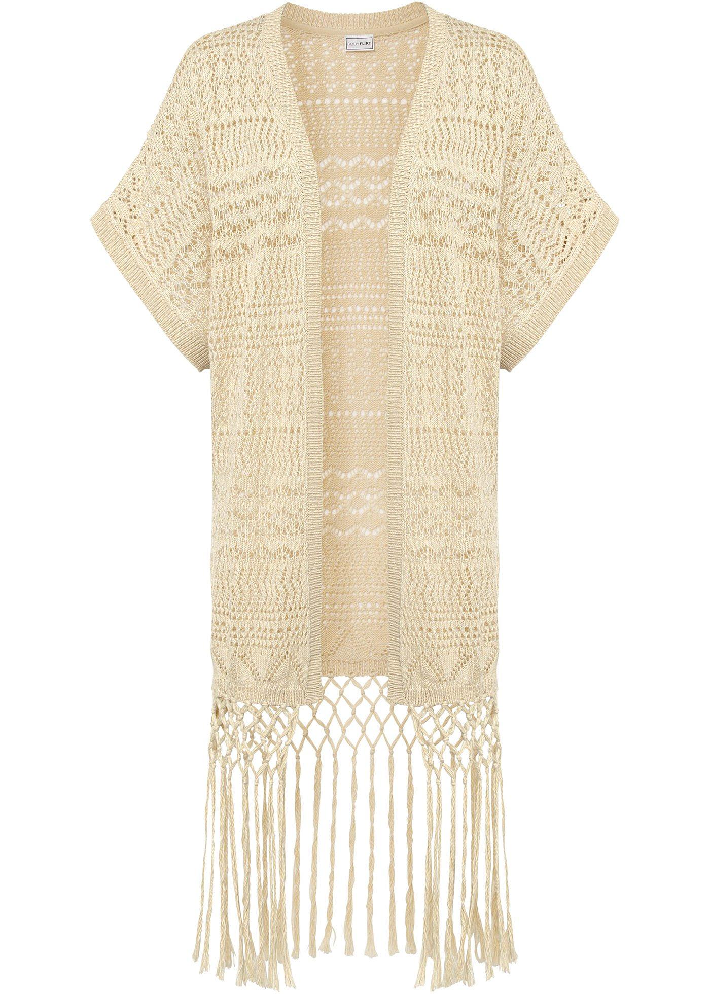 Gilet en maille avec franges