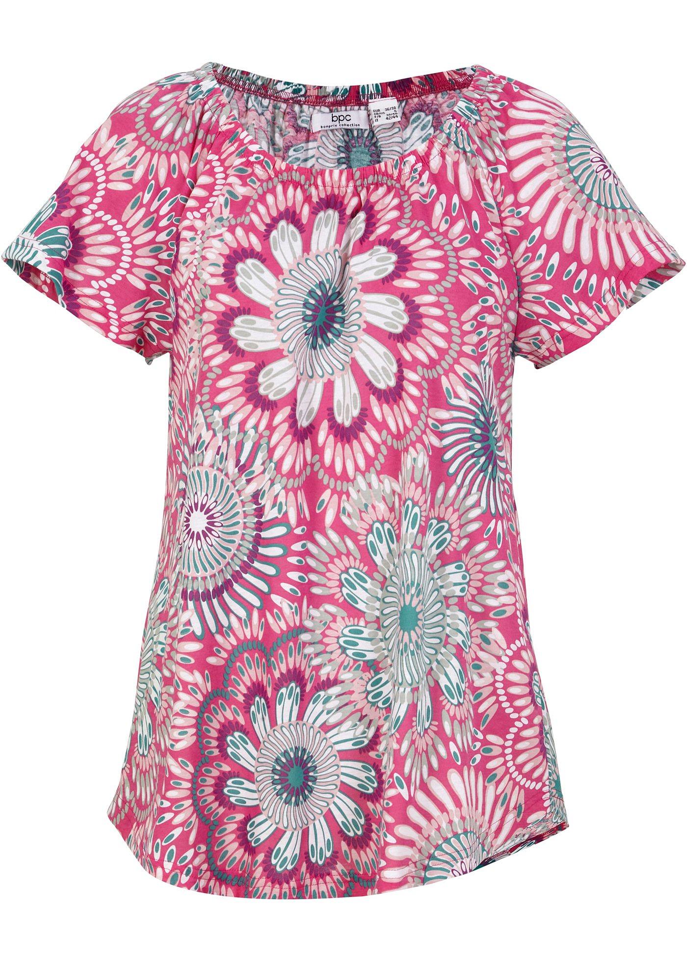 T-shirt coton imprimé, manches courtes