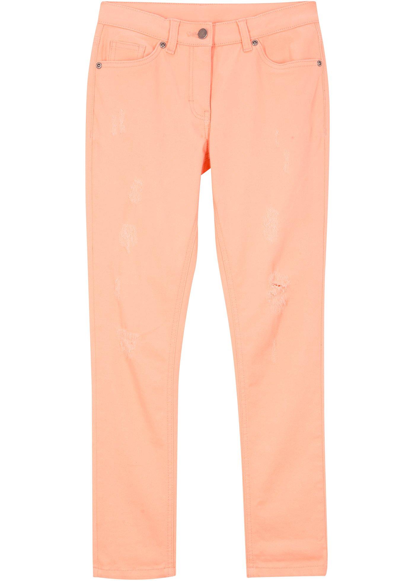 Pantalon twill Skinny fille style destroyed