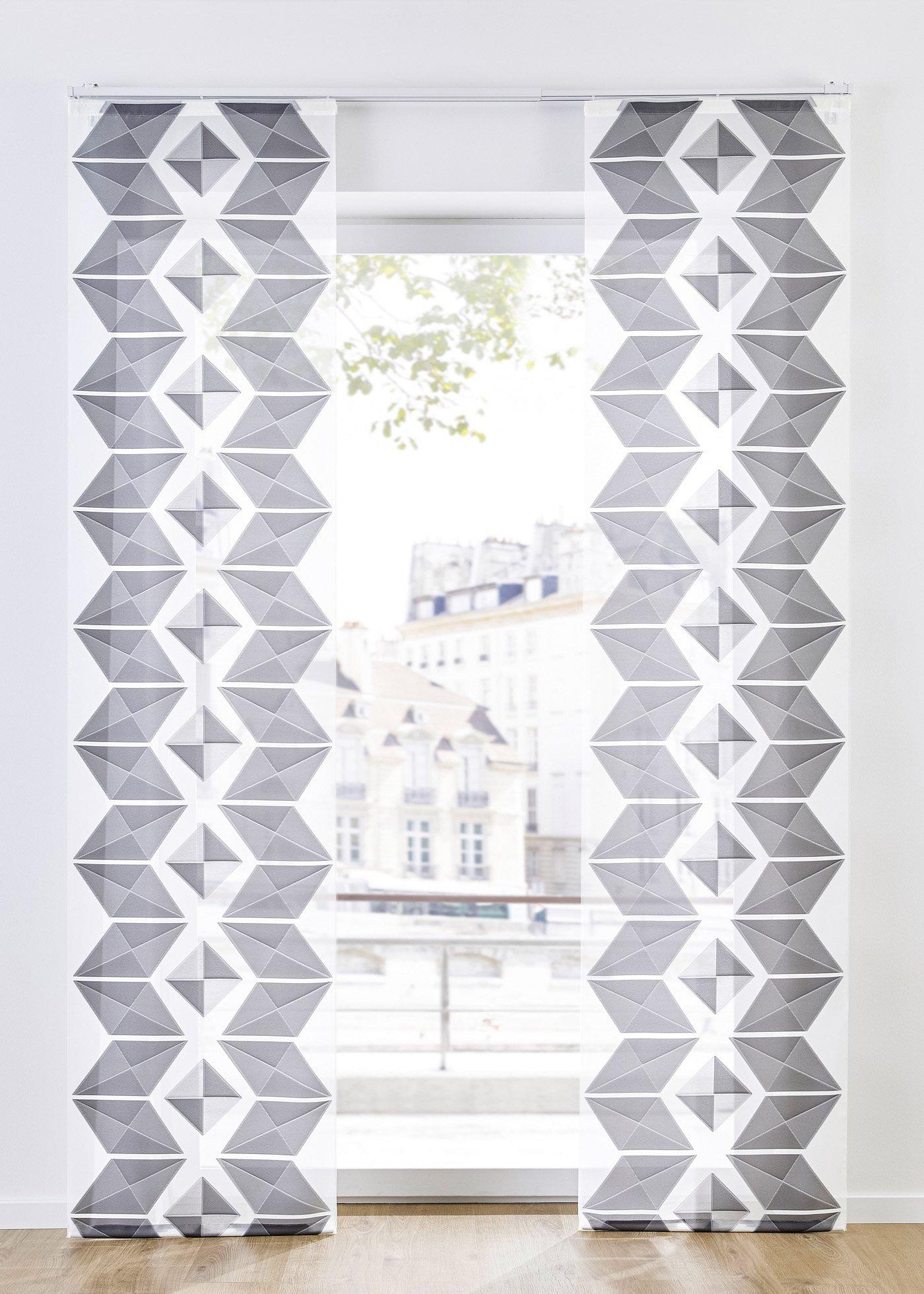 Panneau coulissant à motif graphique (1 pce.)