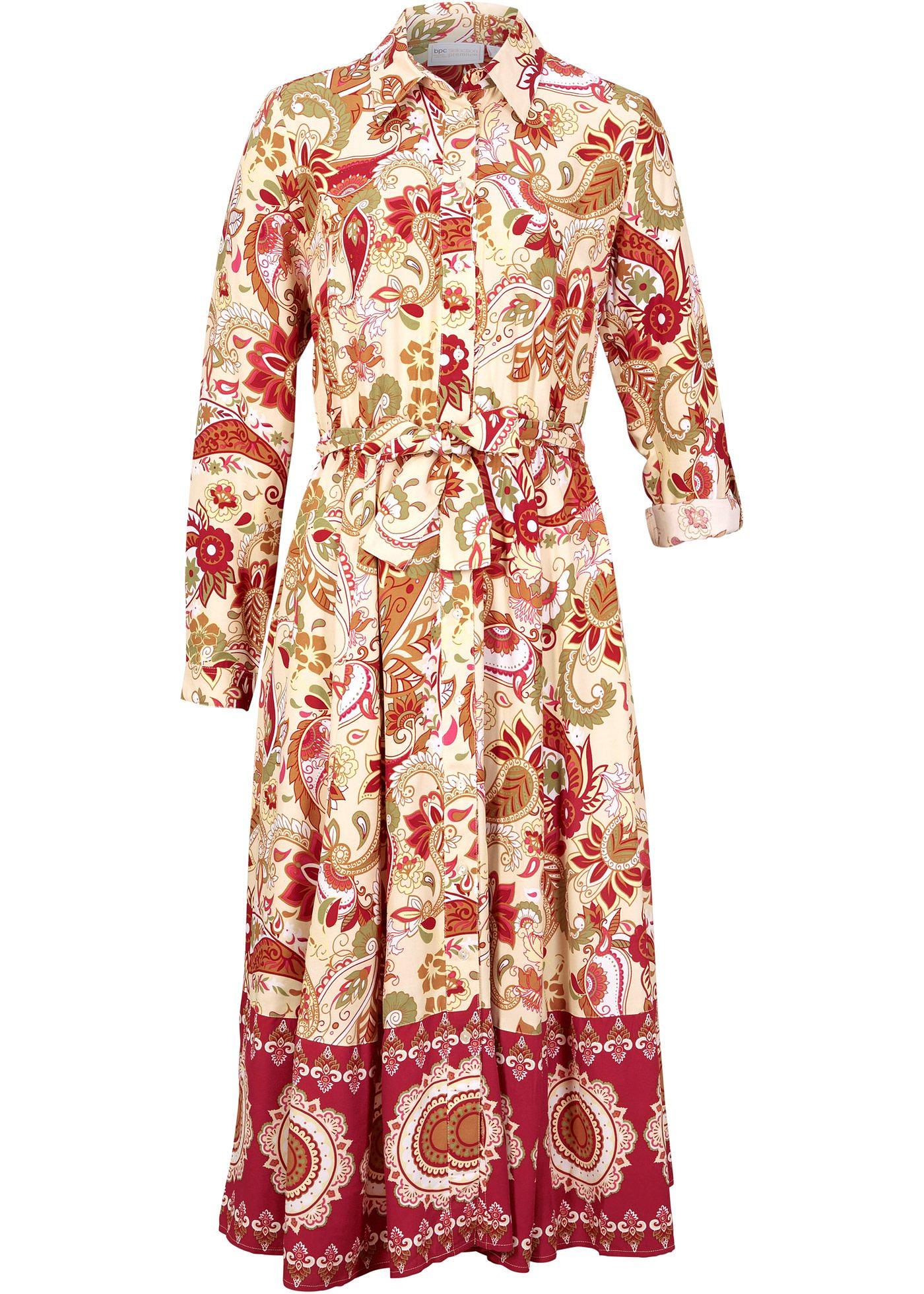 Robe-chemise à imprimé all-over et ceinture à nouer