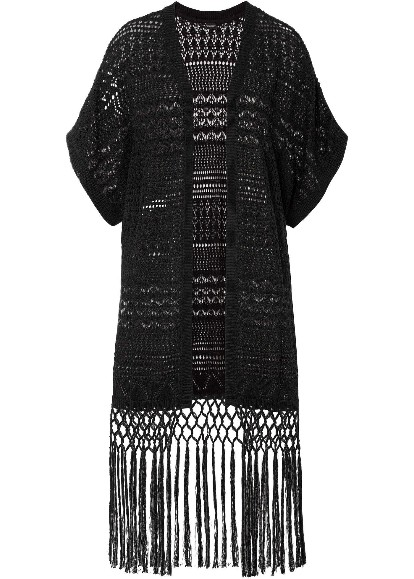 Gilet en maille avec franges